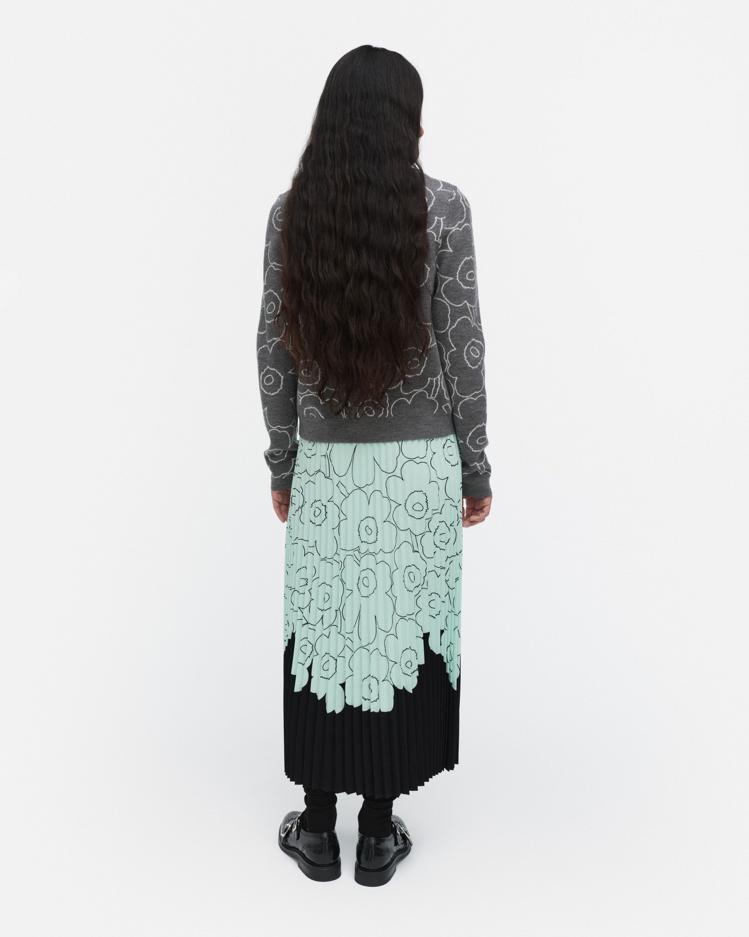 Piiru Piirto Unikko Placement Skirt light turquoise, black | Marimekko