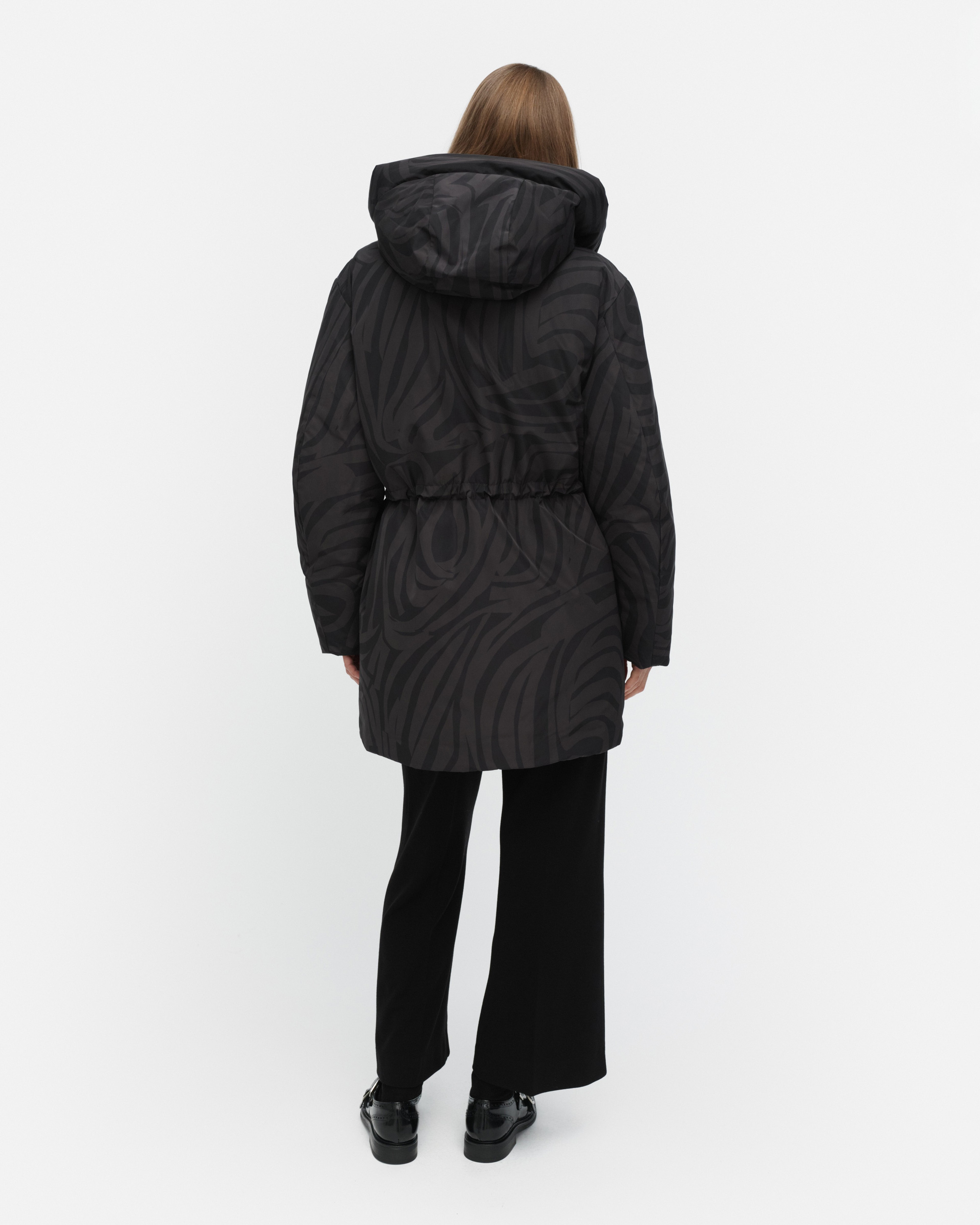 Käännös Jokuraita, Down coat, black, dark grey,