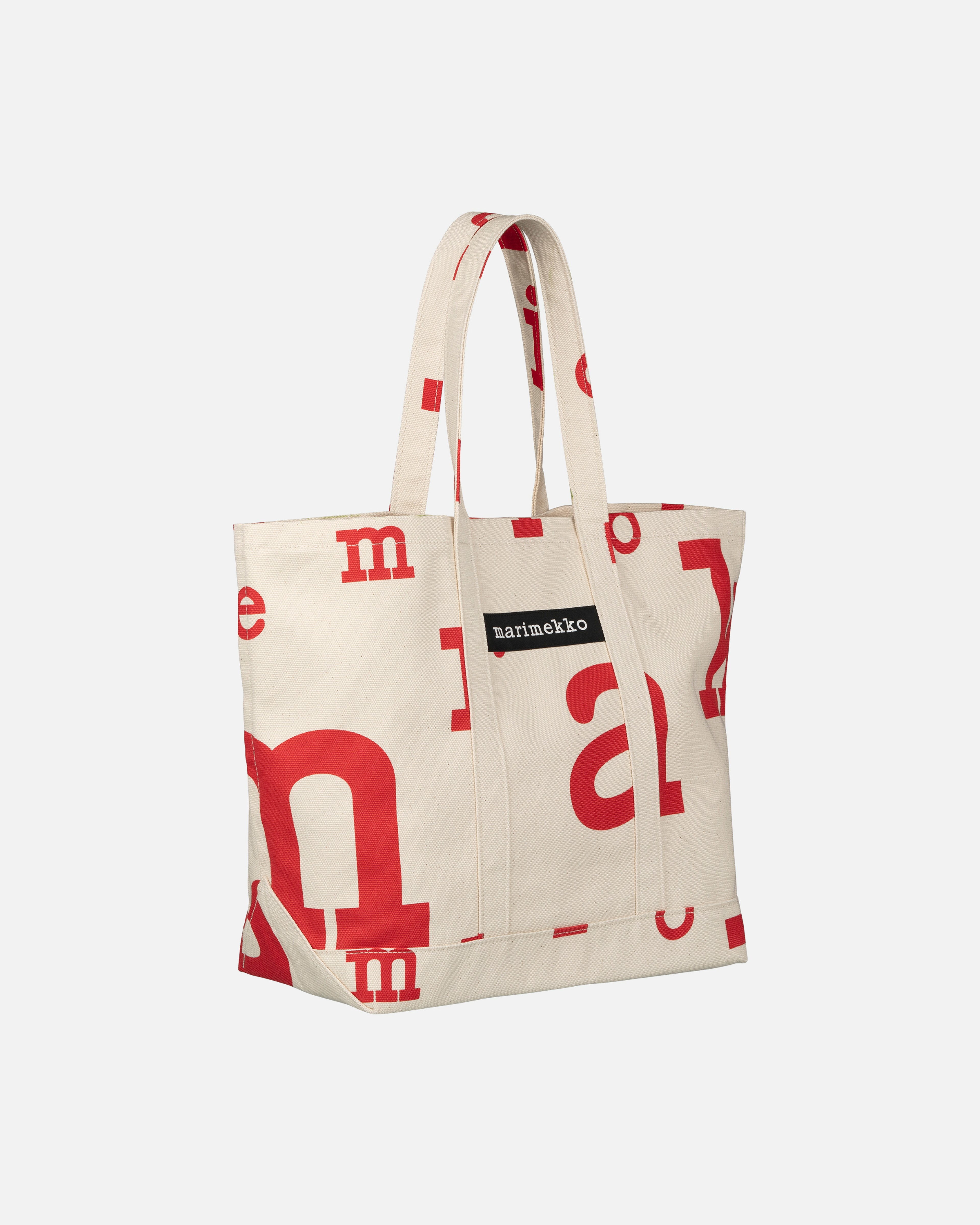 Peruskassi Marimerkki, Laukku, luonnonvalkoinen, punainen,