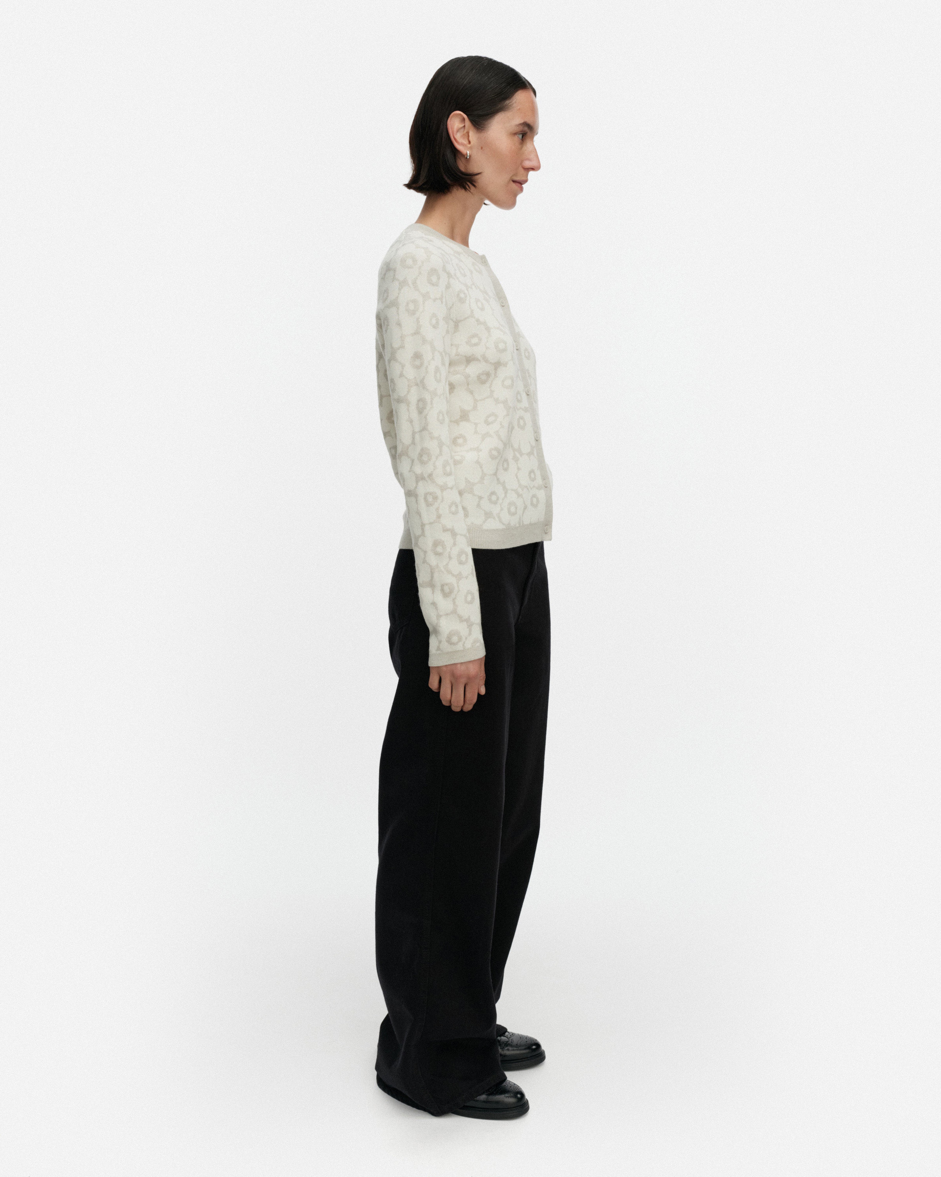Arvaus Unikko, Knit cardigan, off-white, light grey,