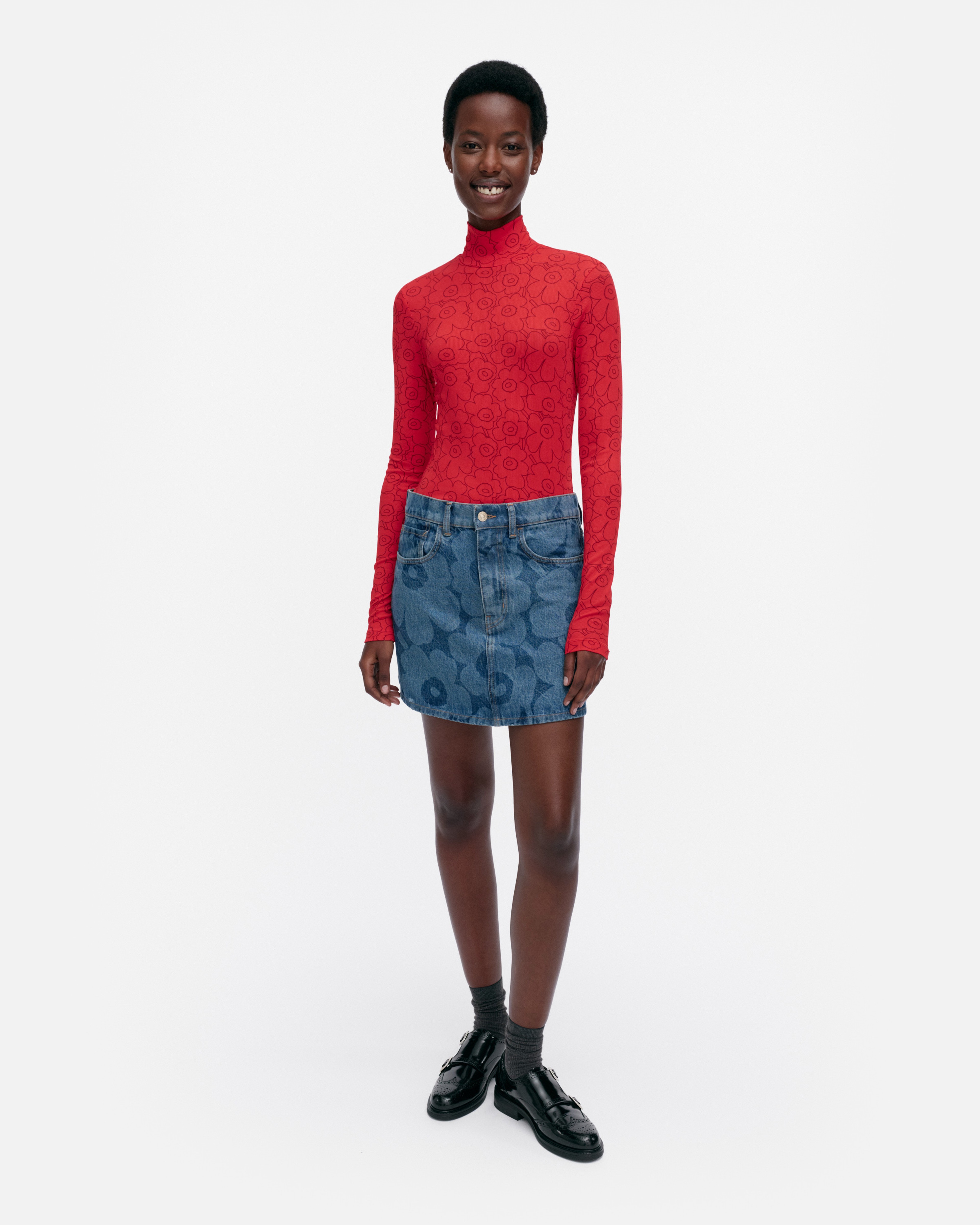 Maridenim Ruudut Unikko, Skirt, mid indigo,