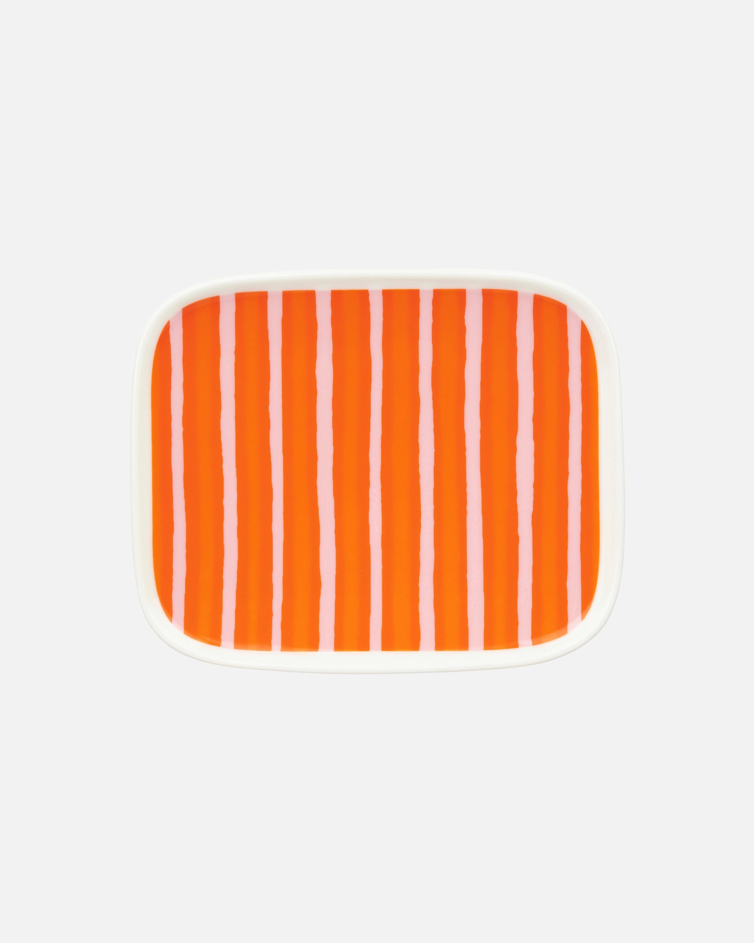 Oiva / Piccolo, Rectangular plate, white, pink, orange,