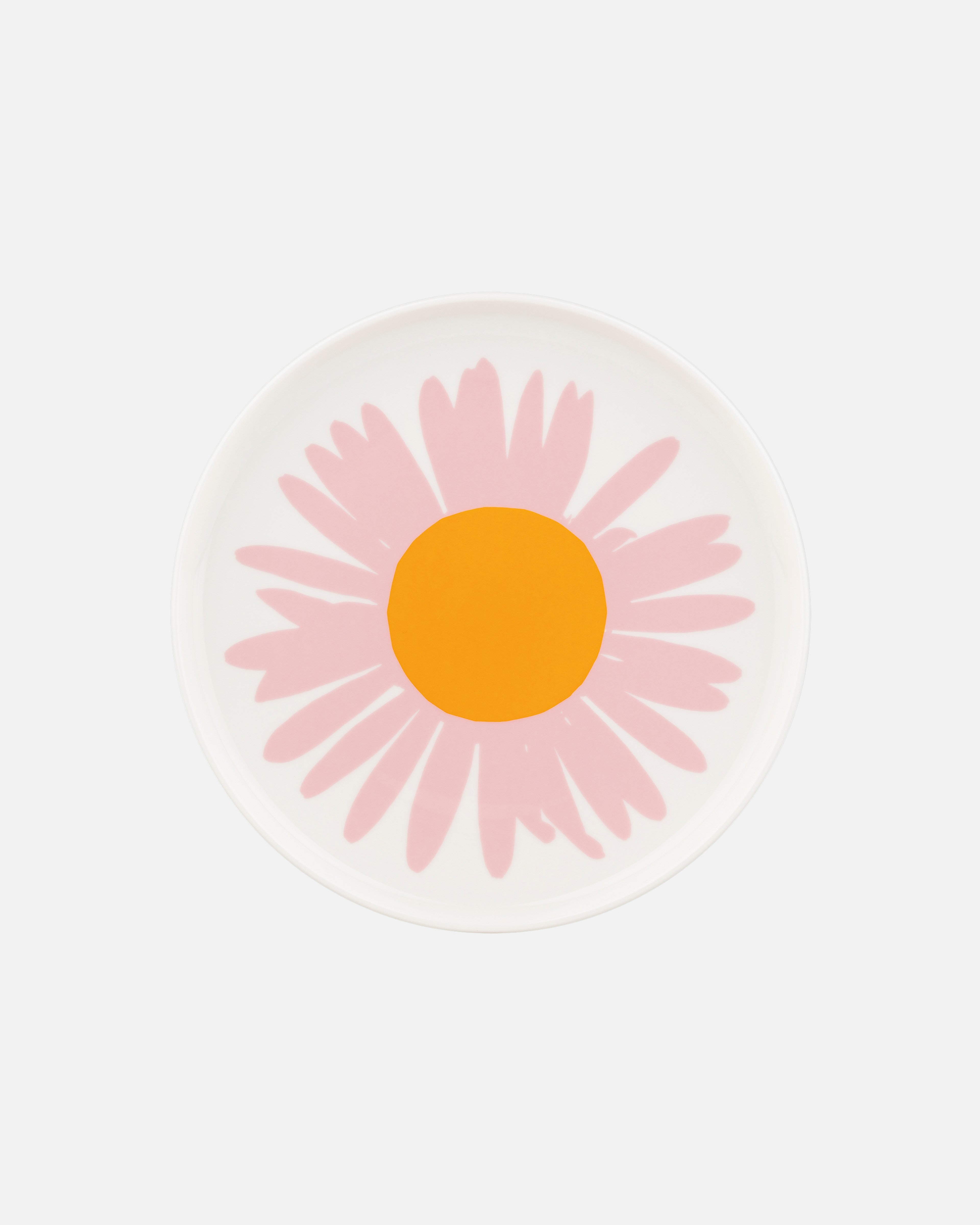 Oiva / Auringonkukka, Plate 20 cm, white, pink, orange,