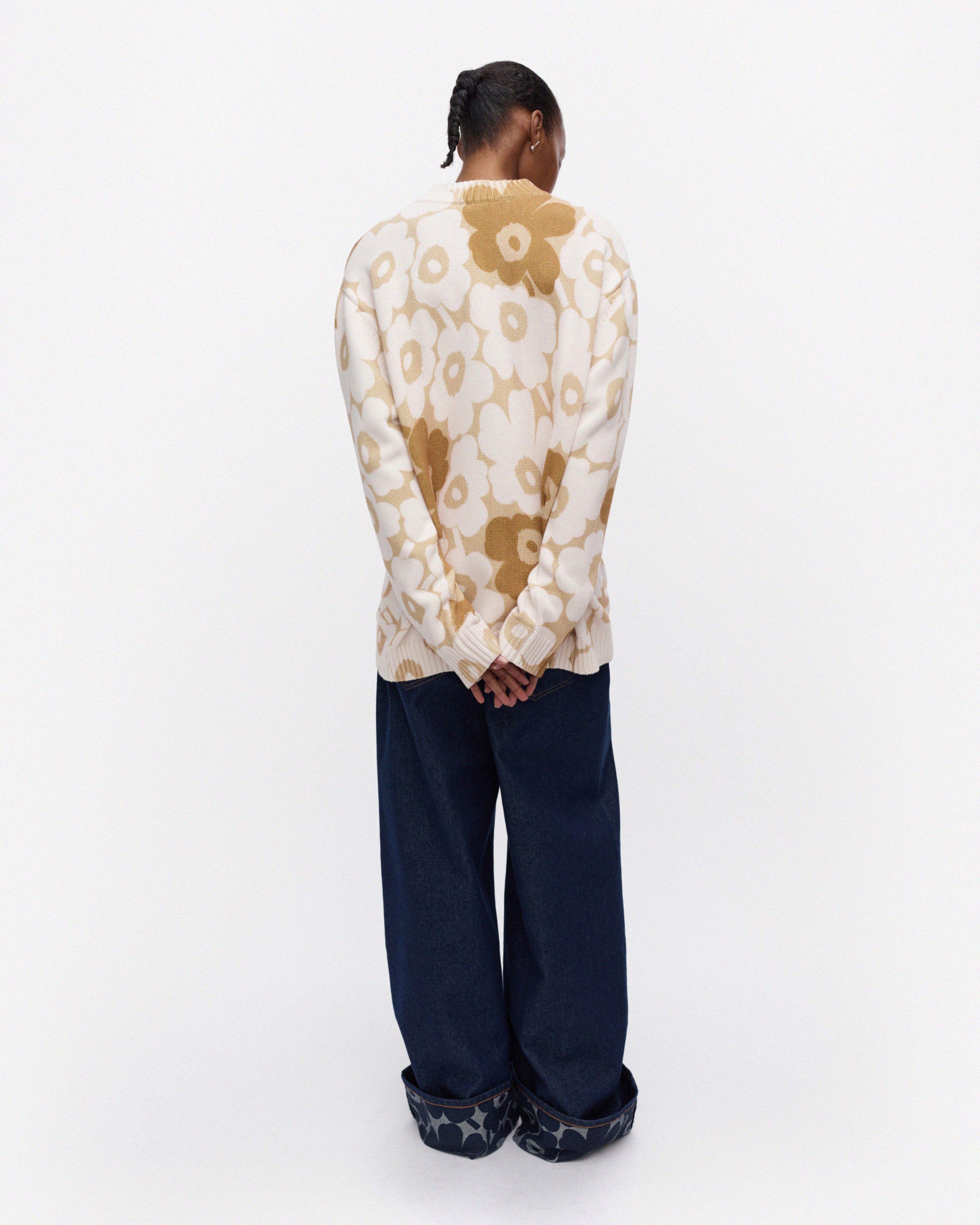 Puuteri Unikko, Kioski knitted pullover, off white, beige, brown,
