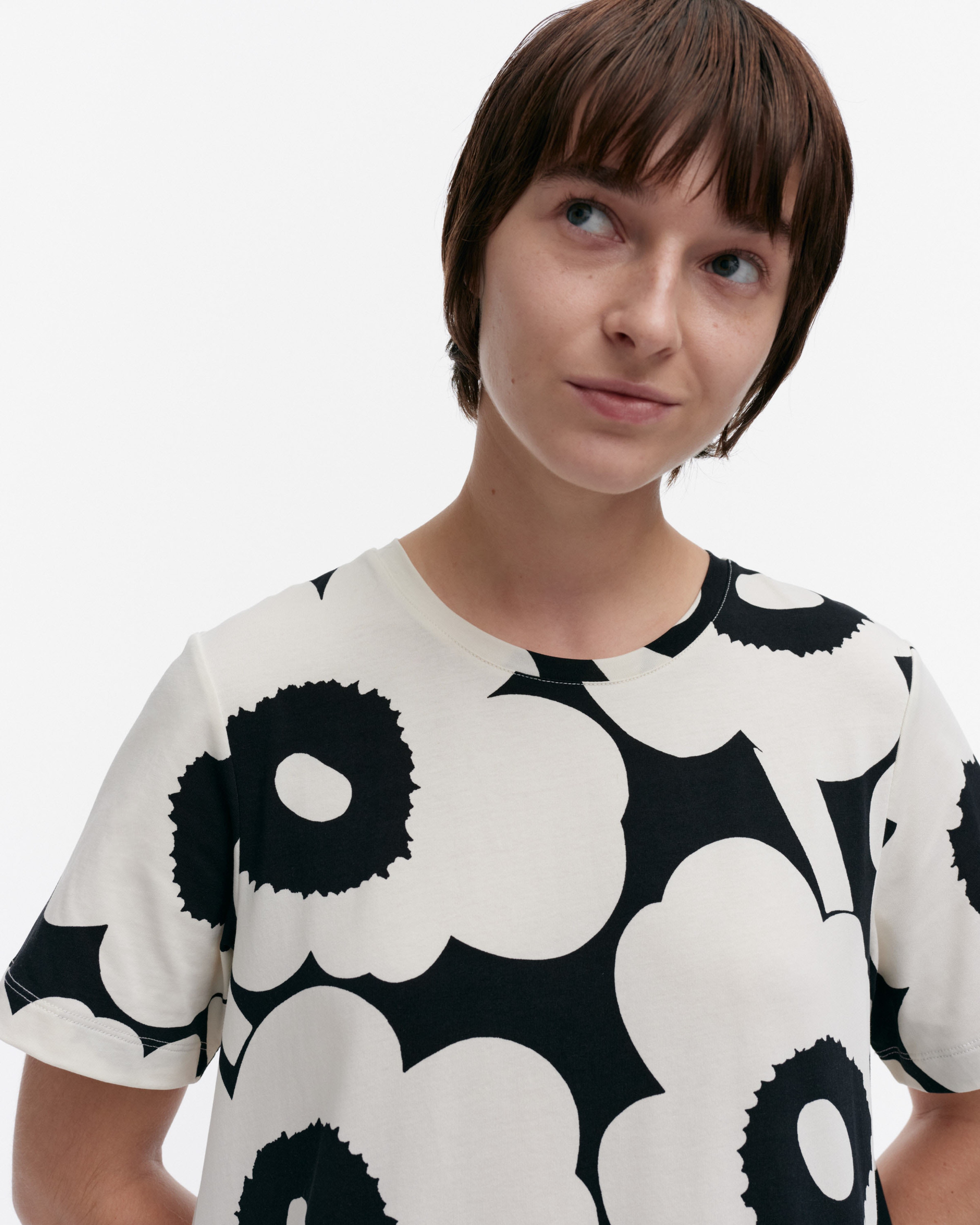 Pisteinen Unikko, Dress, off white, black,