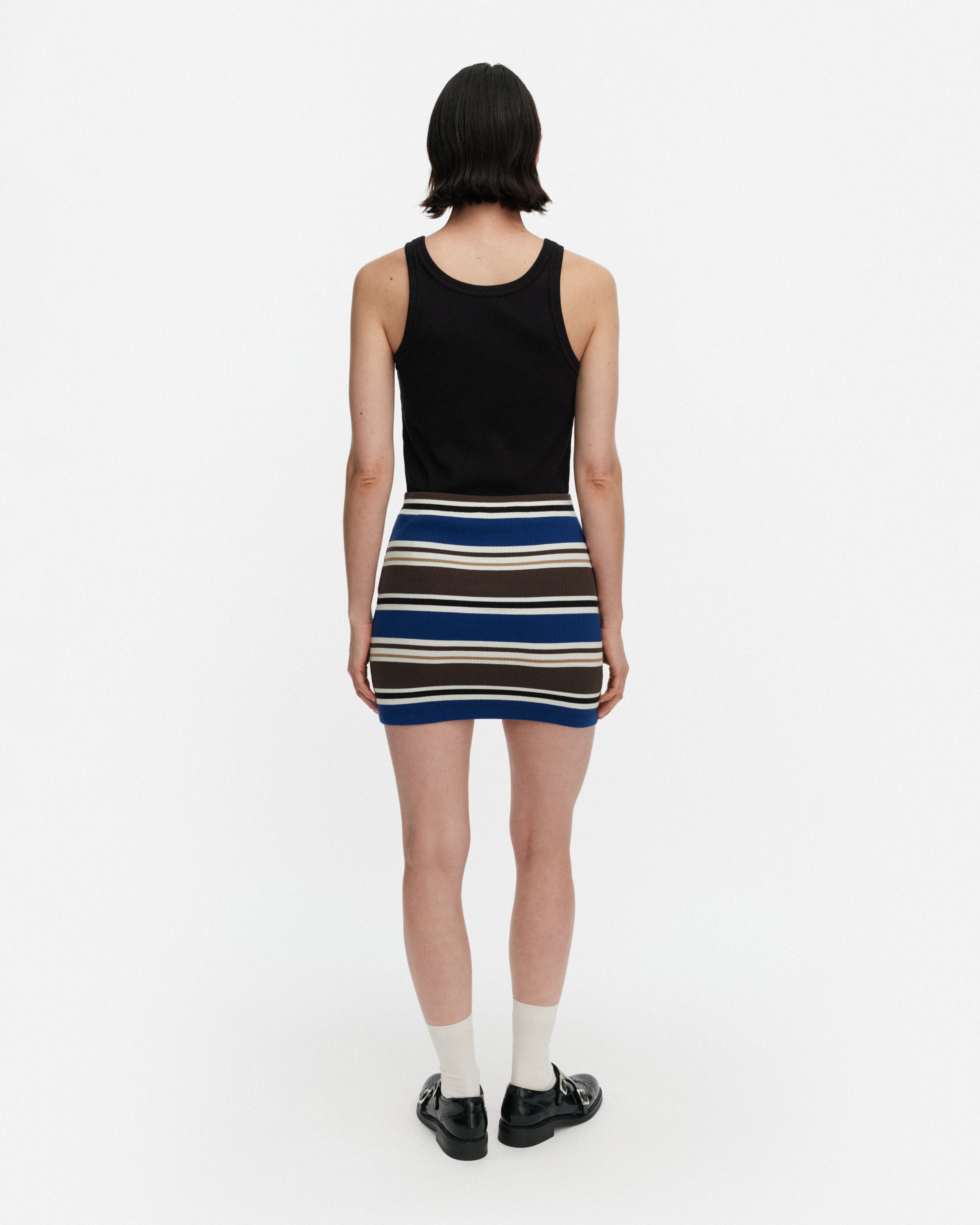 Splitti Helvi, Skirt, blue, brown, black, white,