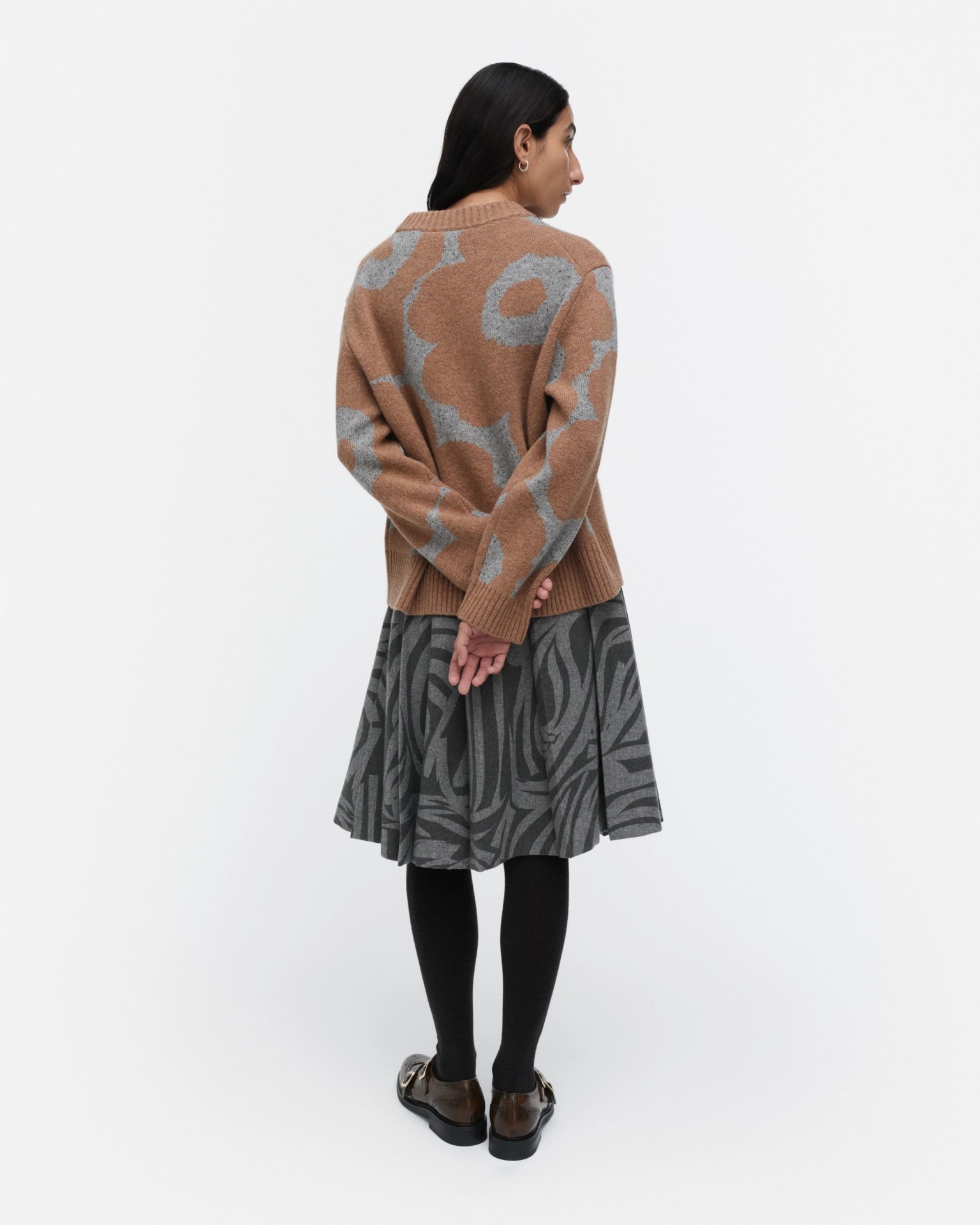 RWS Virtaus Unikko, Knitted wool pullover, light brown, grey,