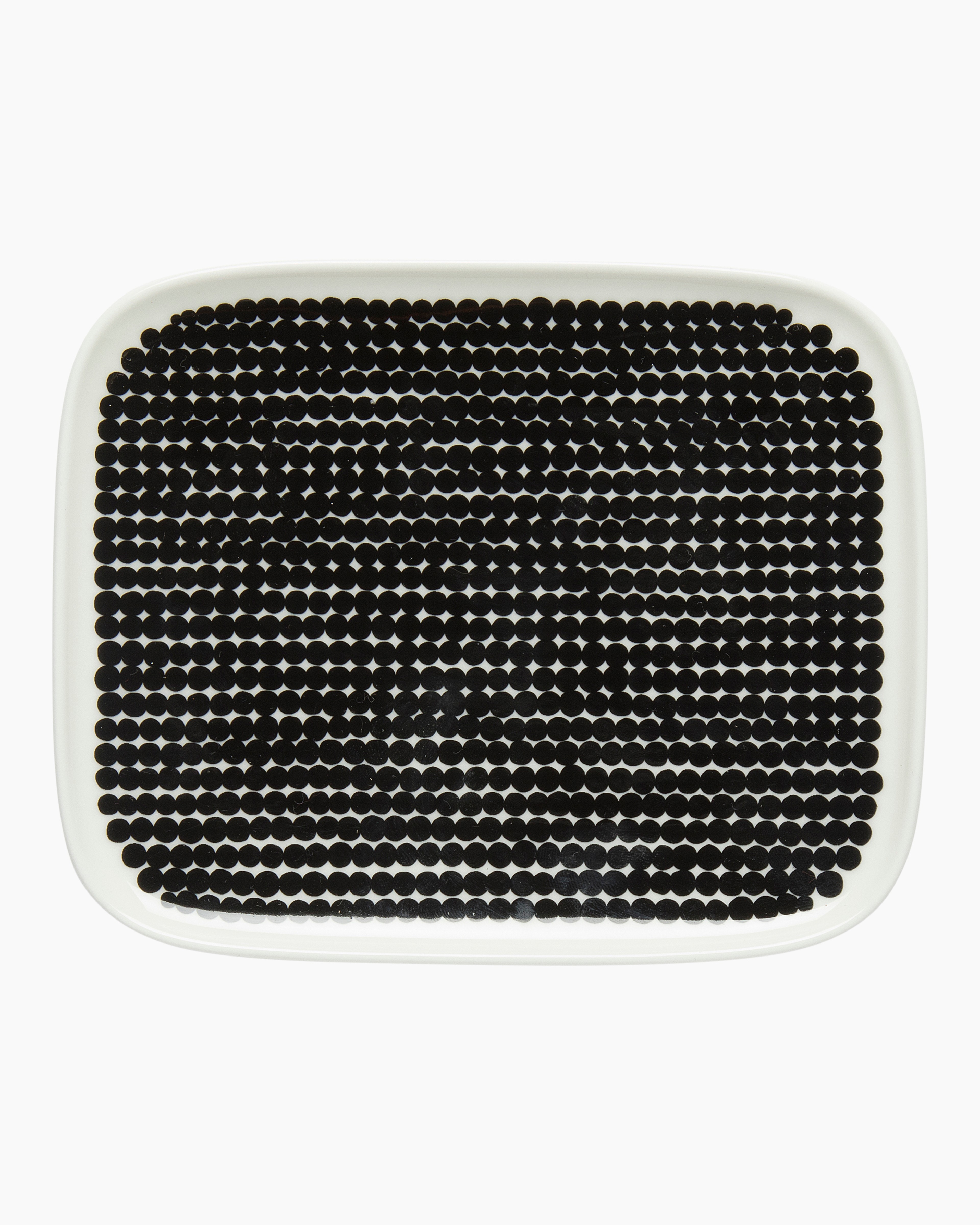 Oiva / Räsymatto, Lautanen 15x12 cm, valkoinen, musta,