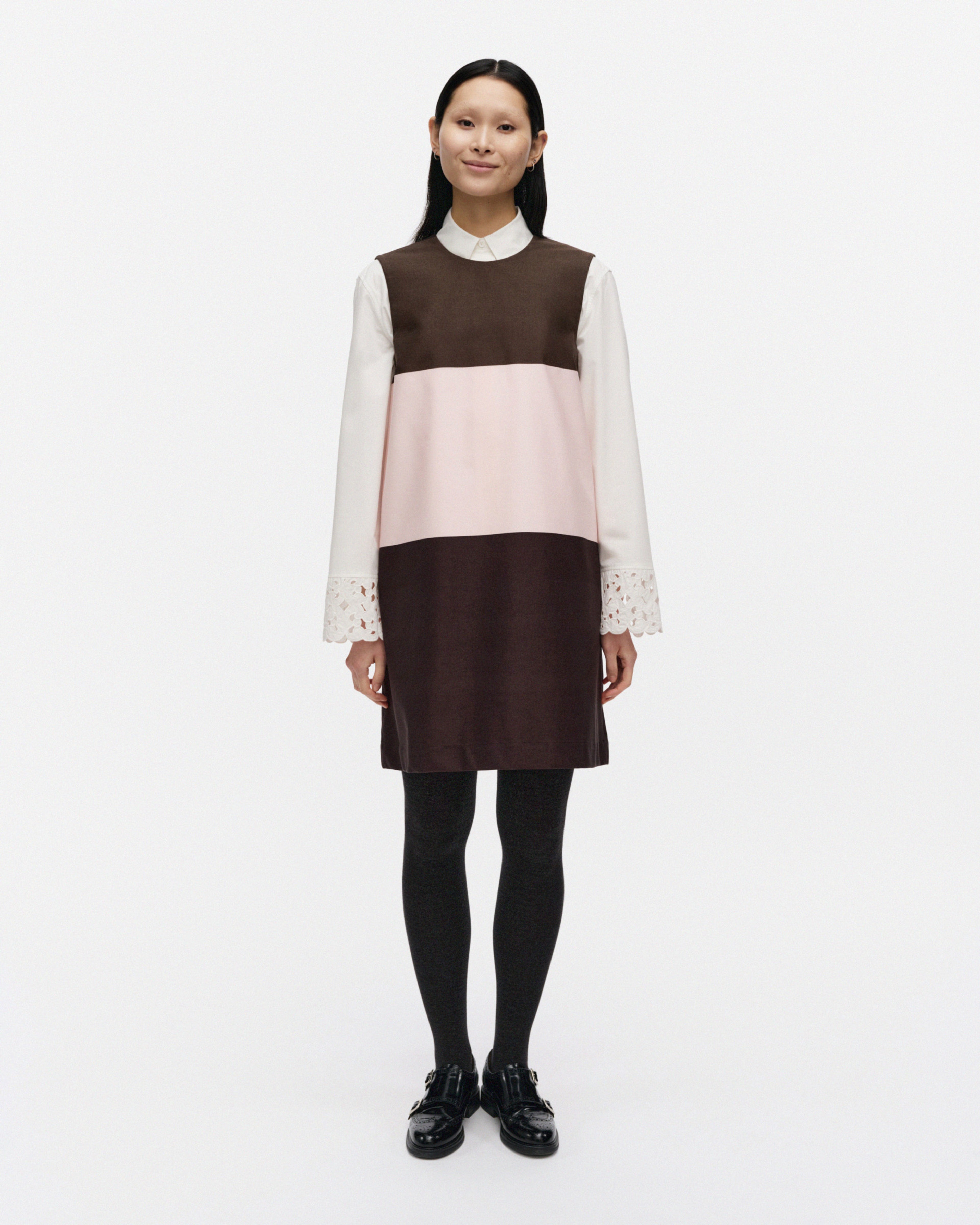 Malli Hennika, Robe Marimini, marron foncé, rose clair, marron,