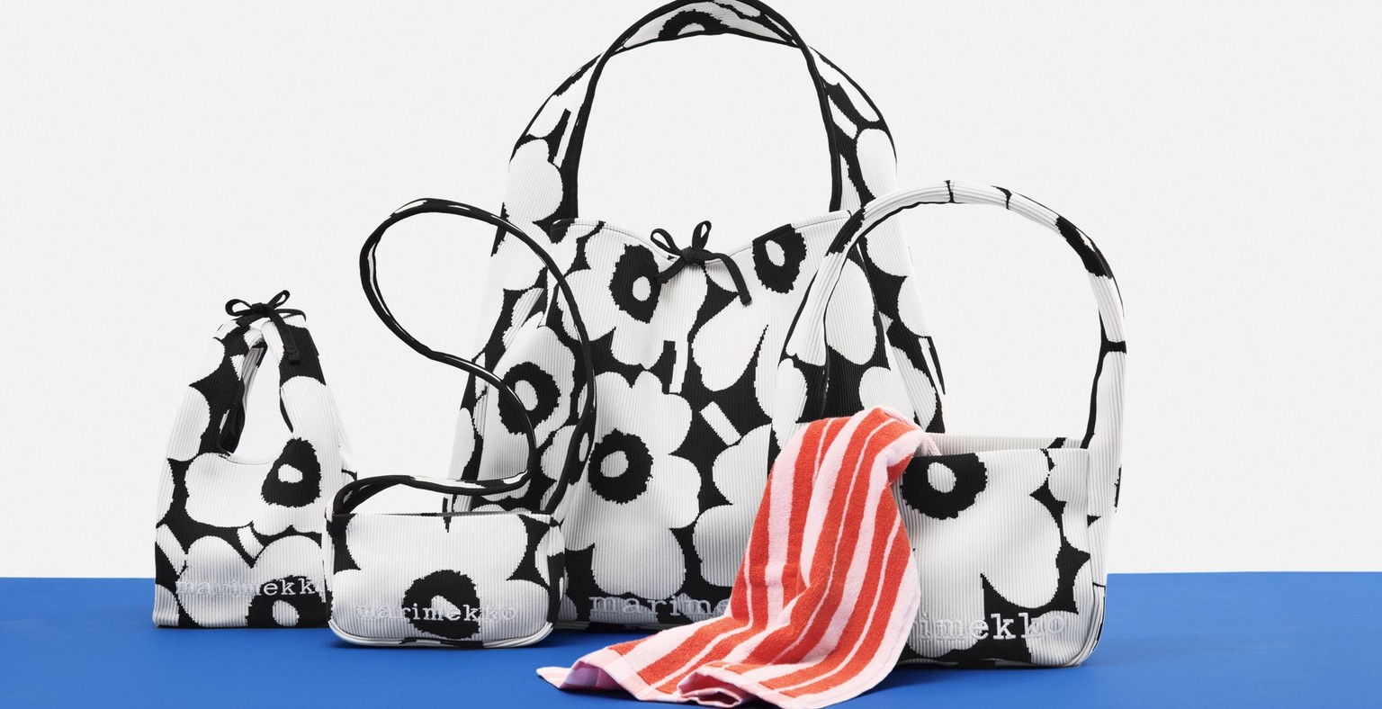 Marimekko Knitted bags in Unikko print.