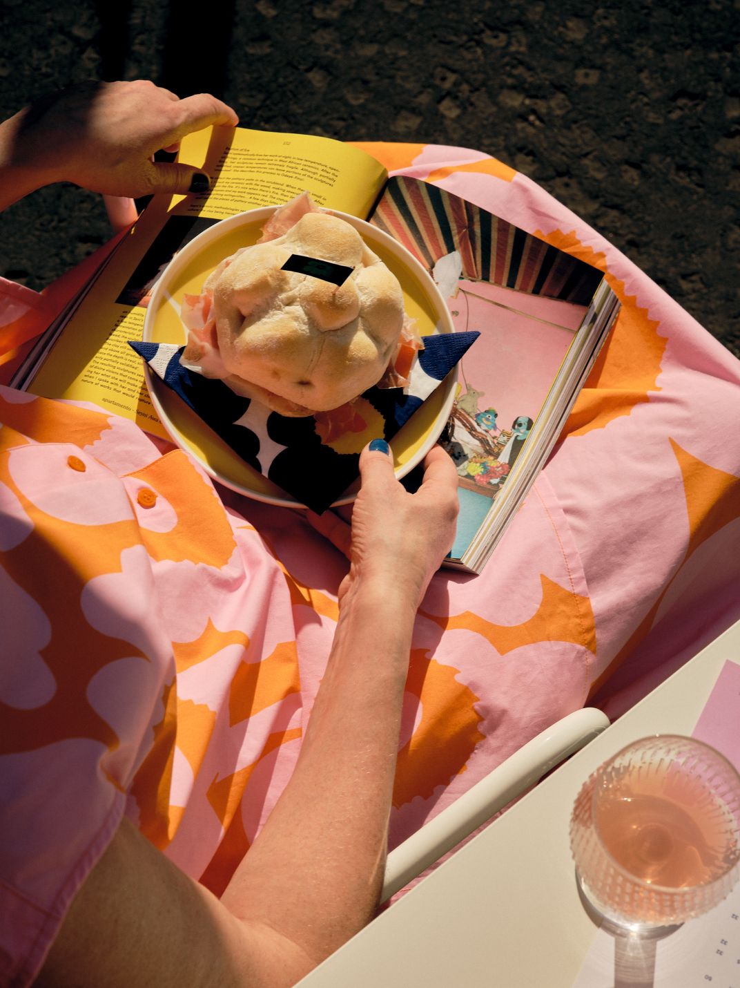 A close-up of a sandwich in Bar Unikko.