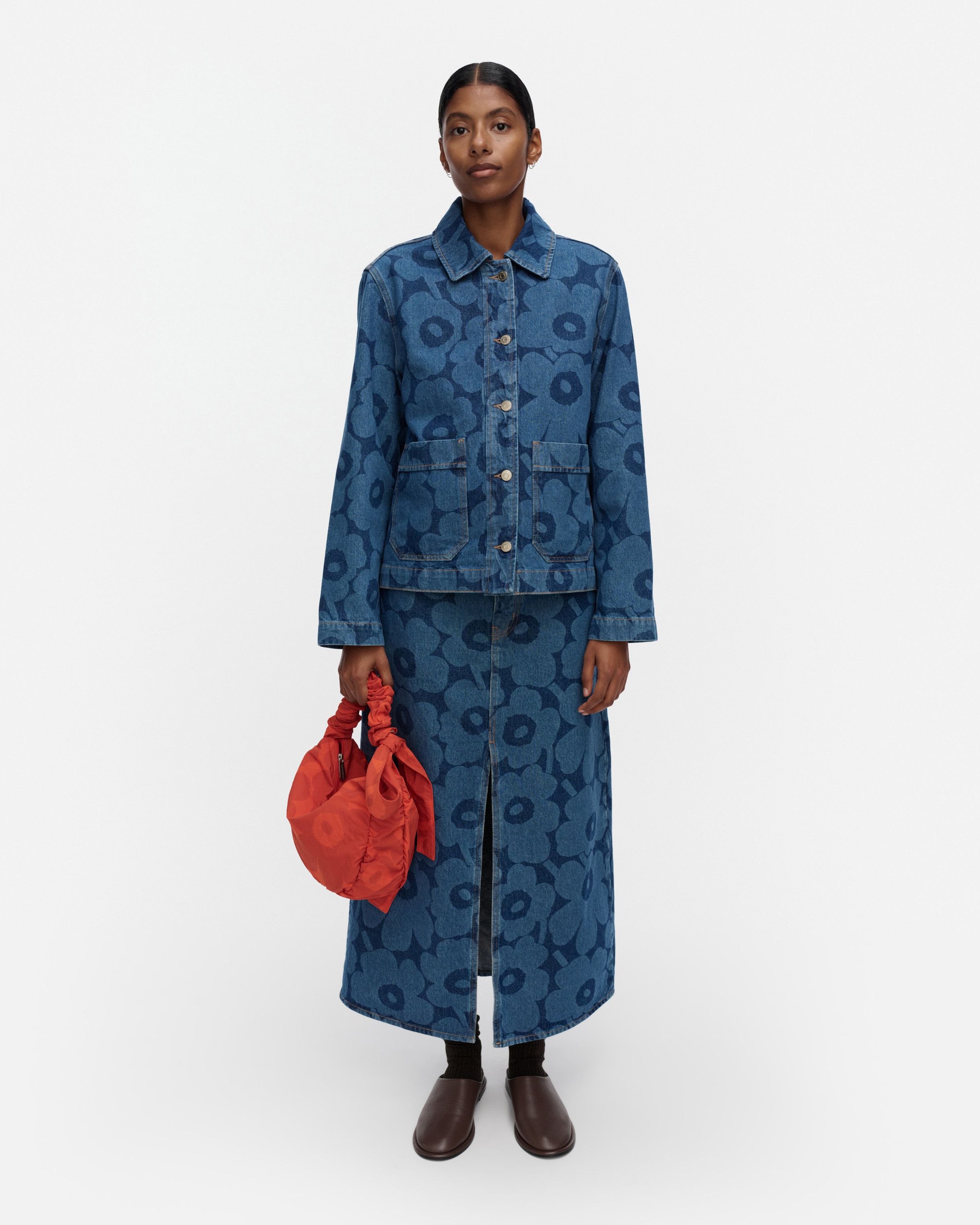 Maridenim Näkymä Unikko Denim jacket mid indigo | Marimekko