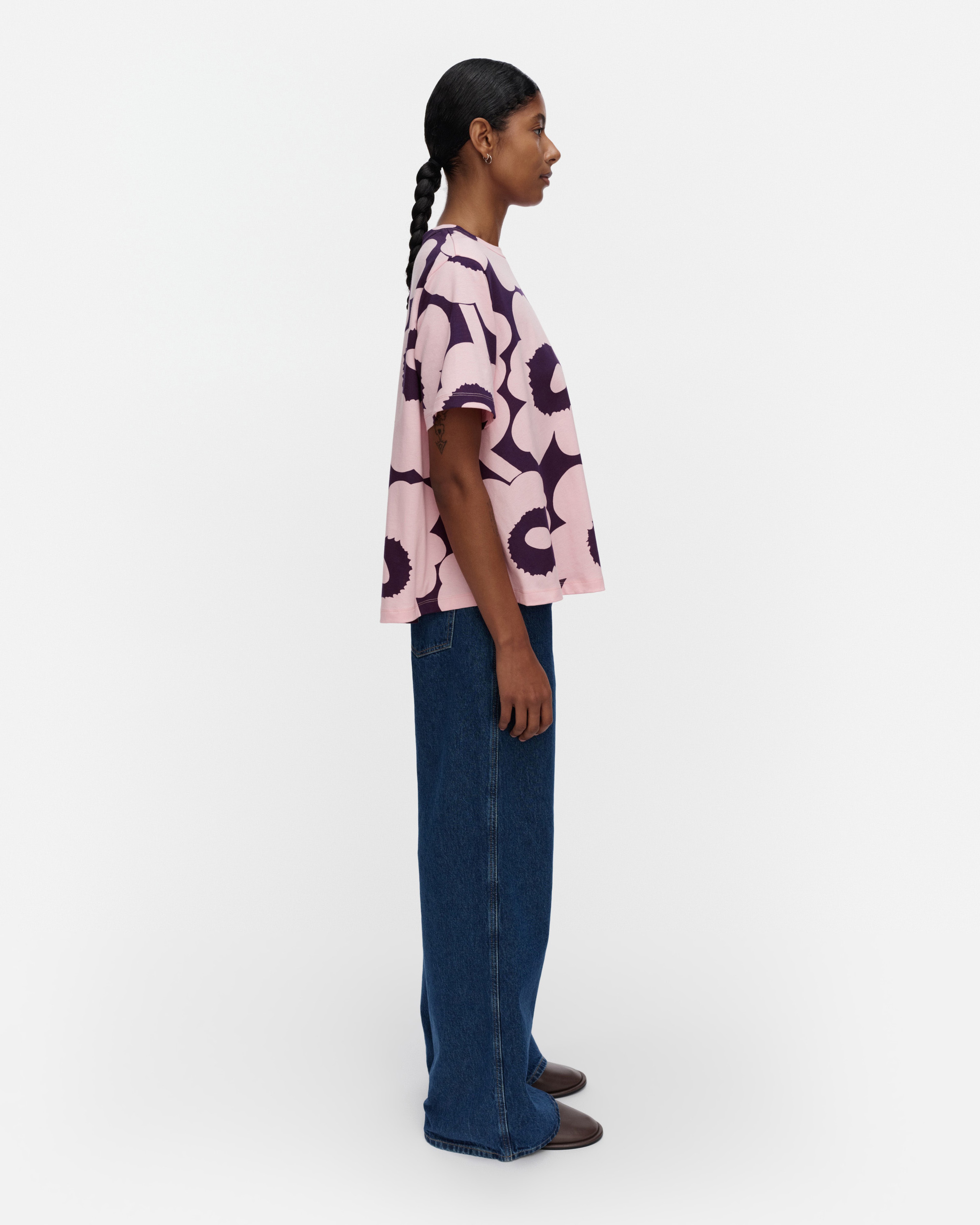 Pisteytys Unikko, Blouse, light pink, dark purple,
