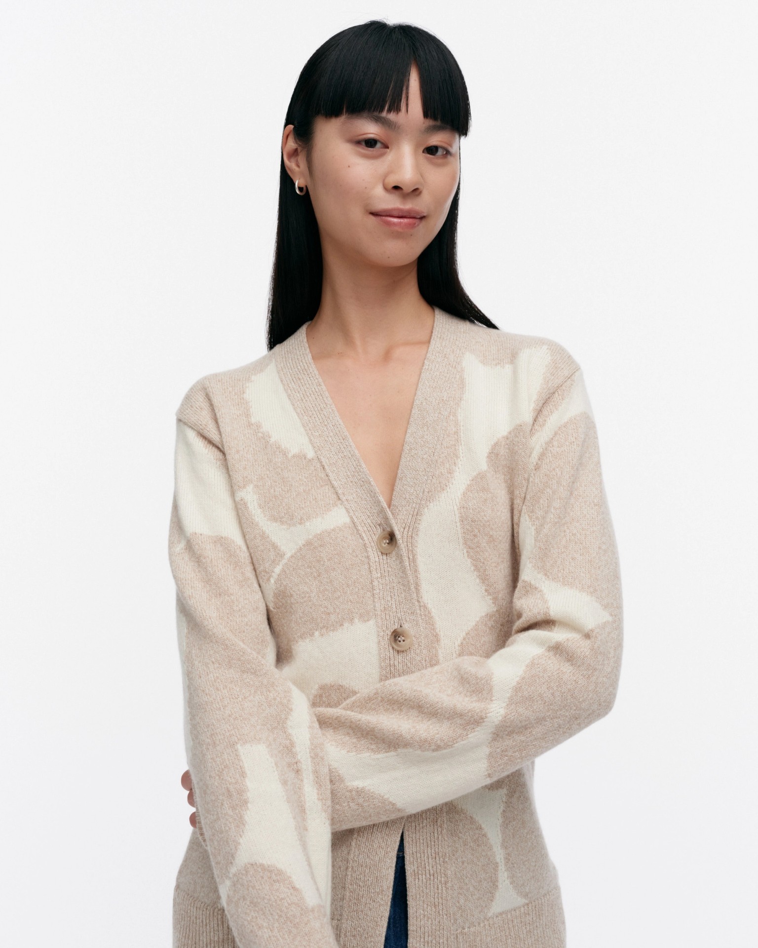Kumma Unikko, Knitted cardigan, beige, off white,