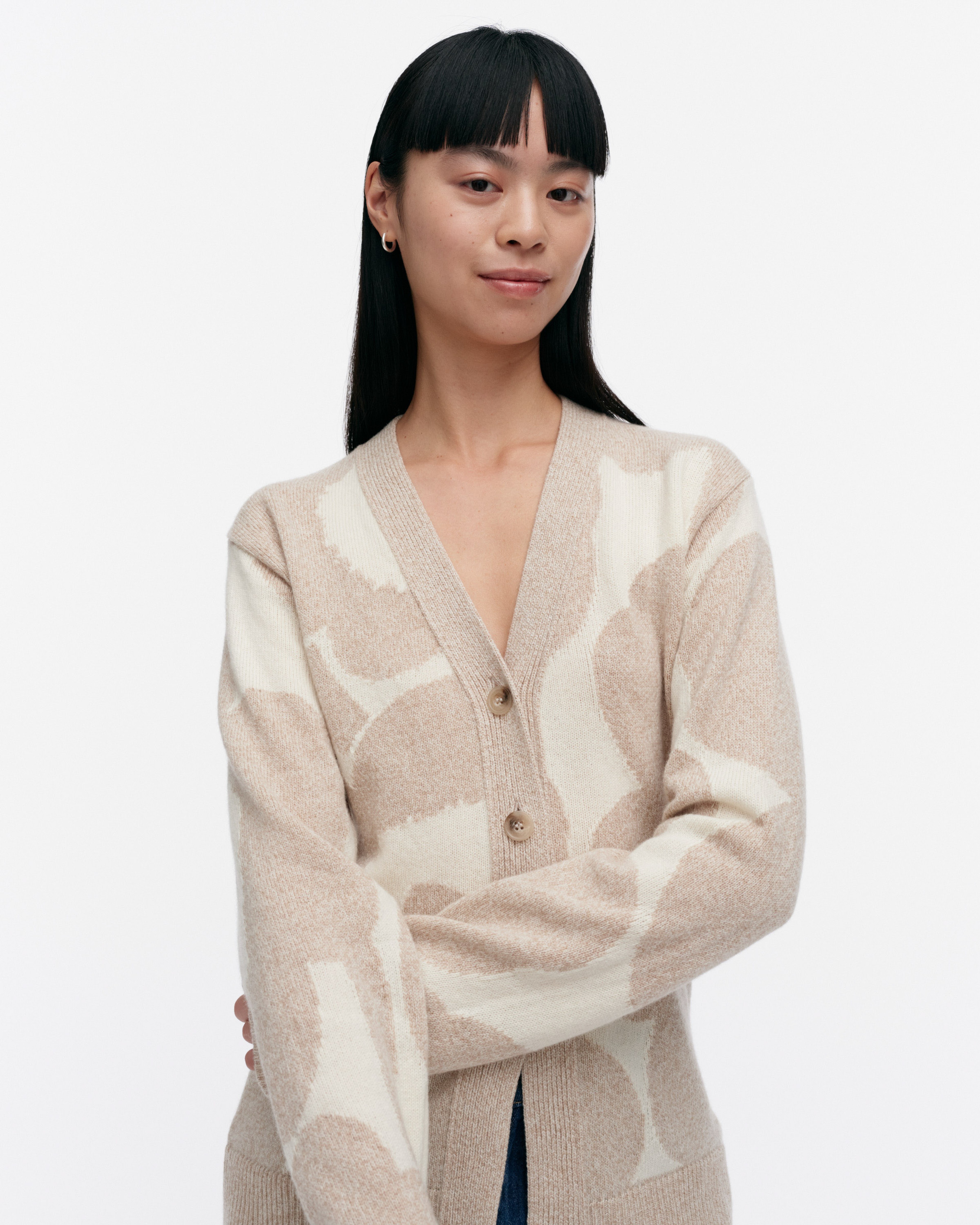 Kumma Unikko, Knitted cardigan, beige, off white,