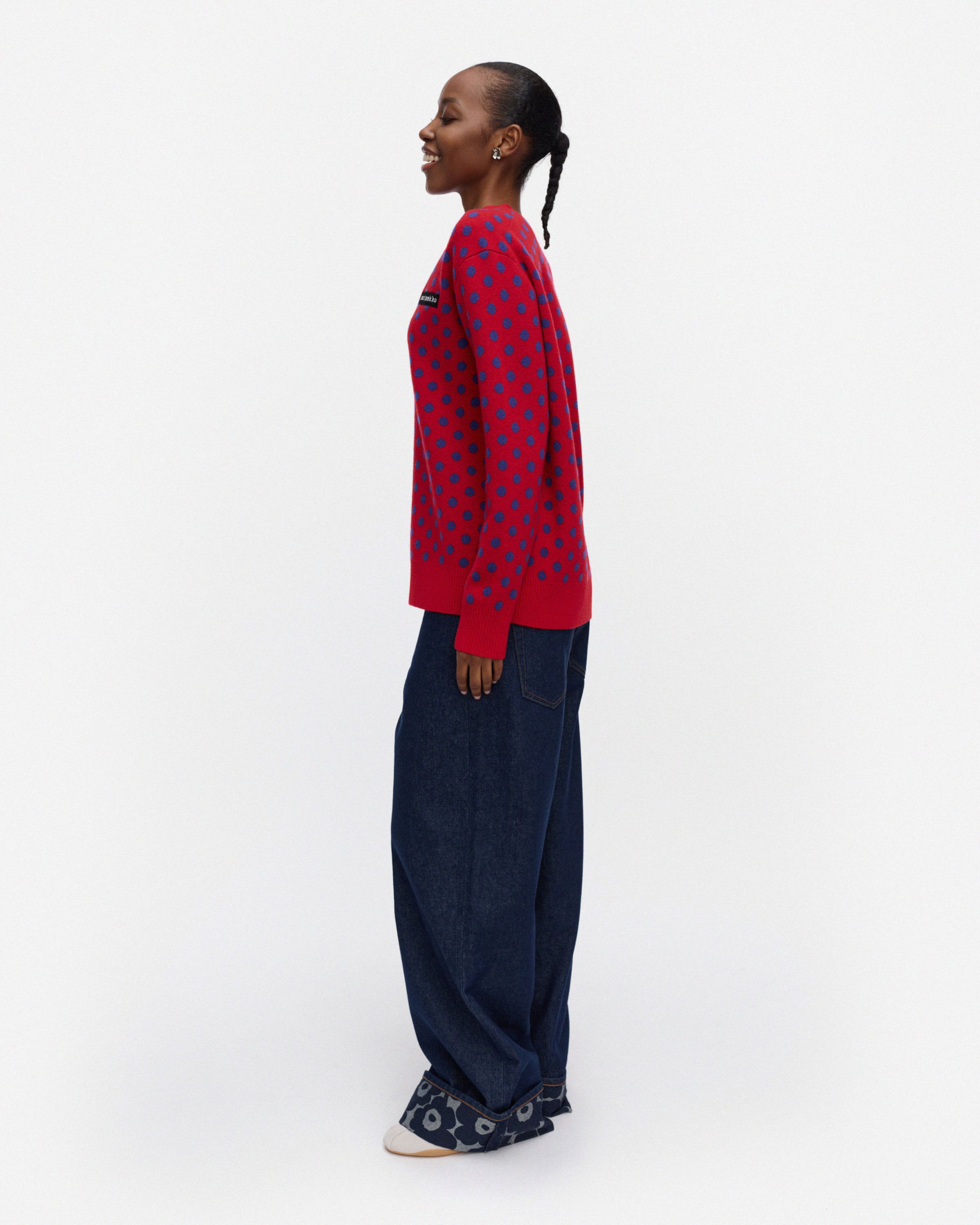 Rws Sif Pallo Kioski knitted cardigan red, blue | Marimekko