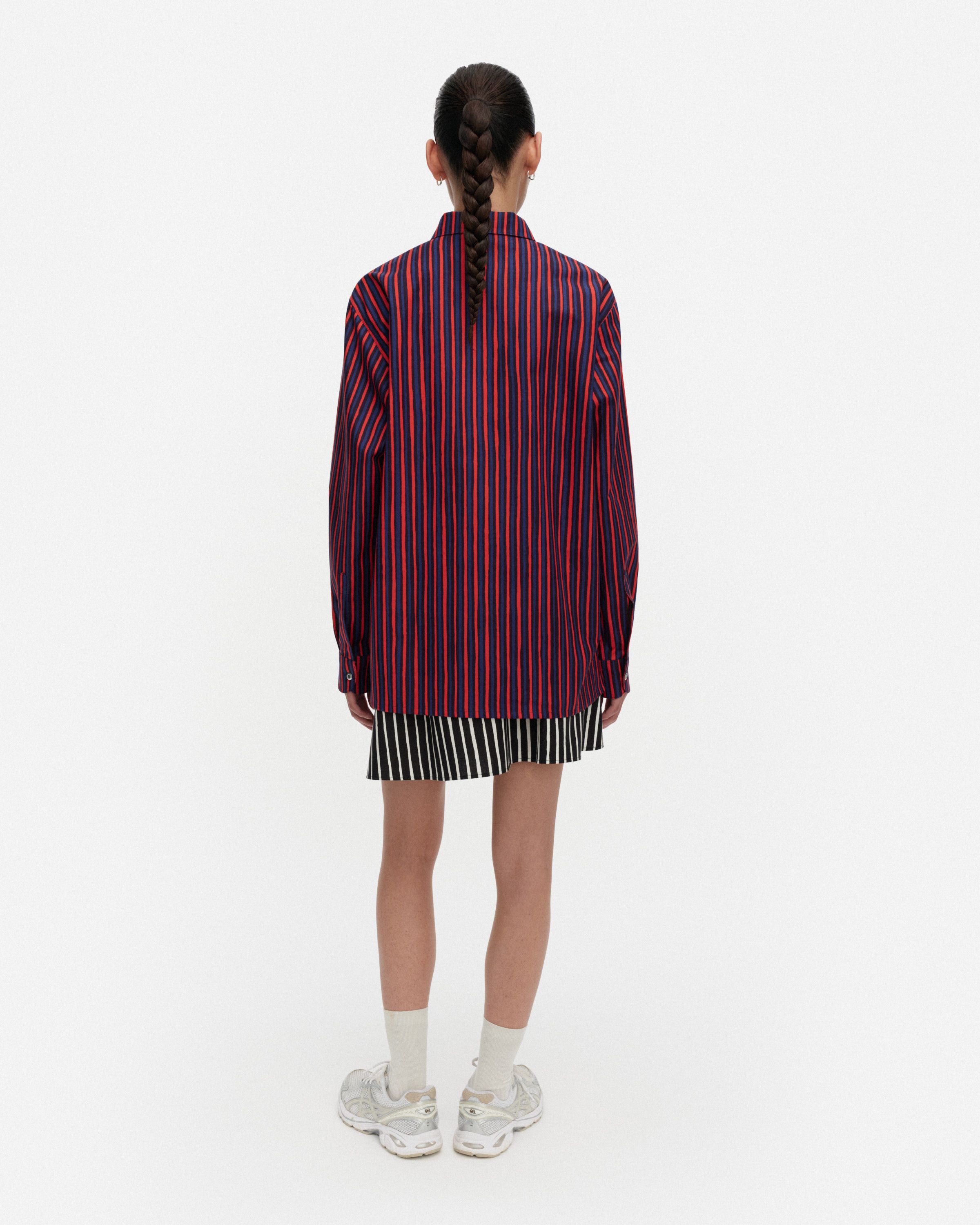 Jokapoika Kioski cotton shirt blue, red | Marimekko