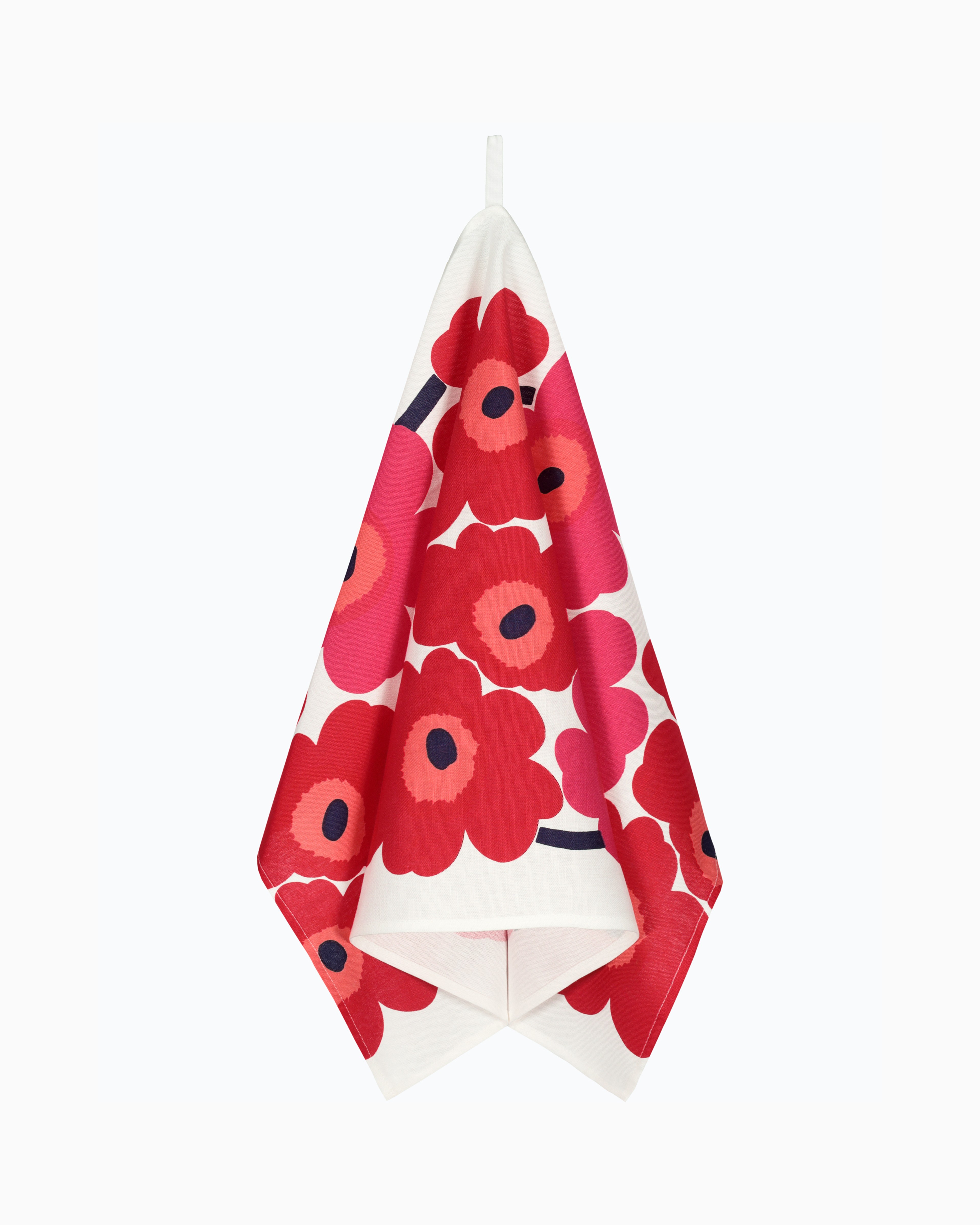 Unikko, Tea towel 2 pcs, white, red,