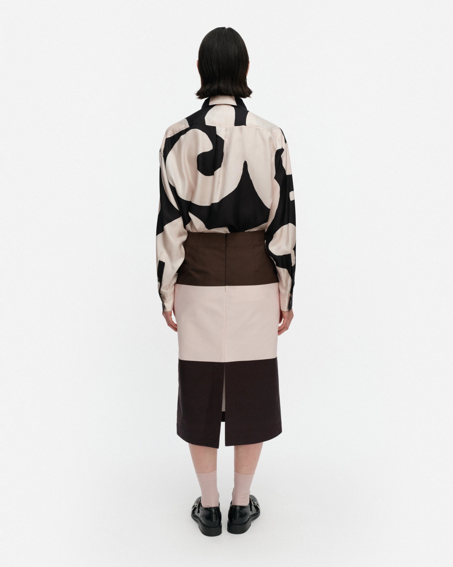 Simpsakka Hennika, Skirt, dark brown, light pink, brown,