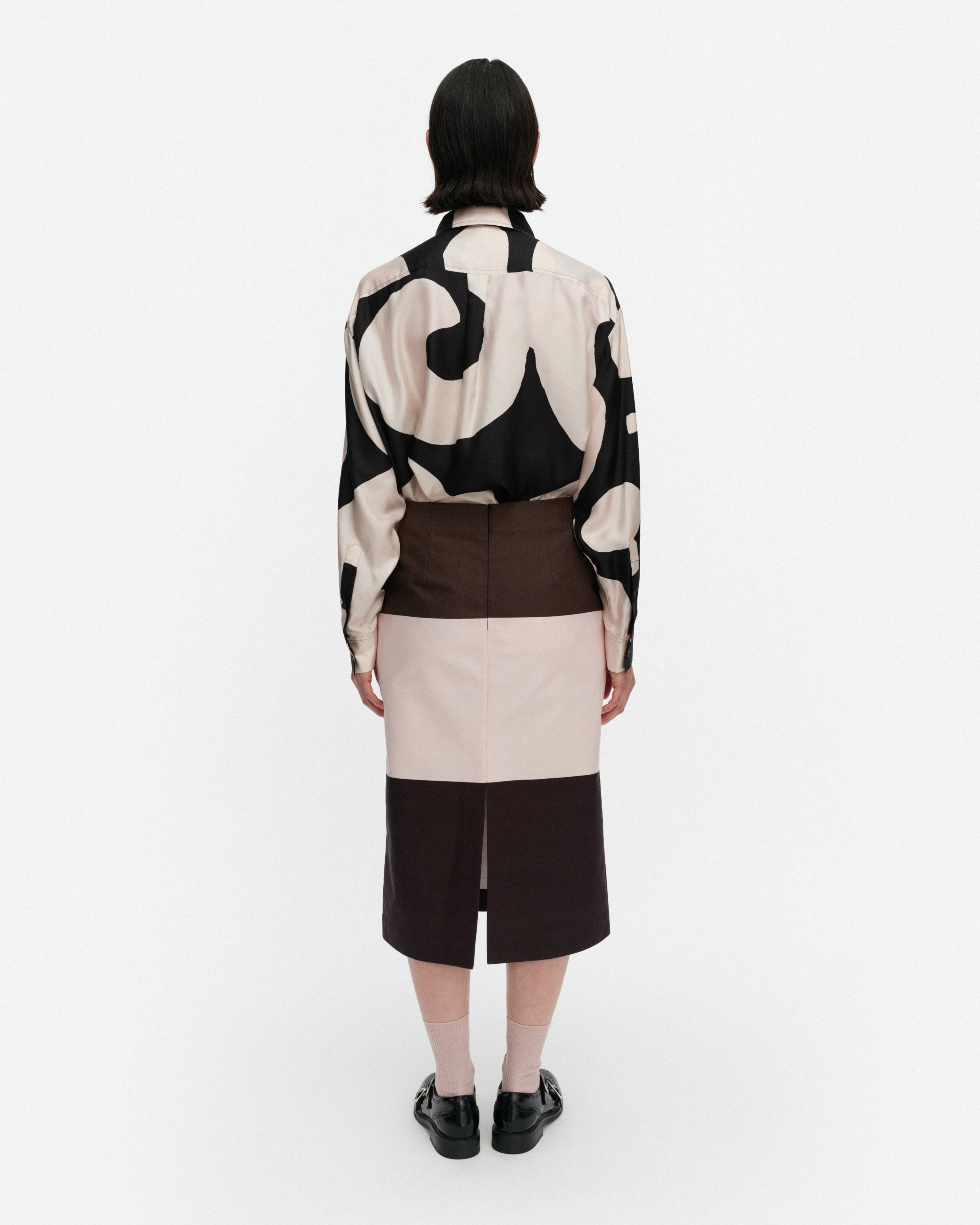 Simpsakka Hennika, Skirt, dark brown, light pink, brown,