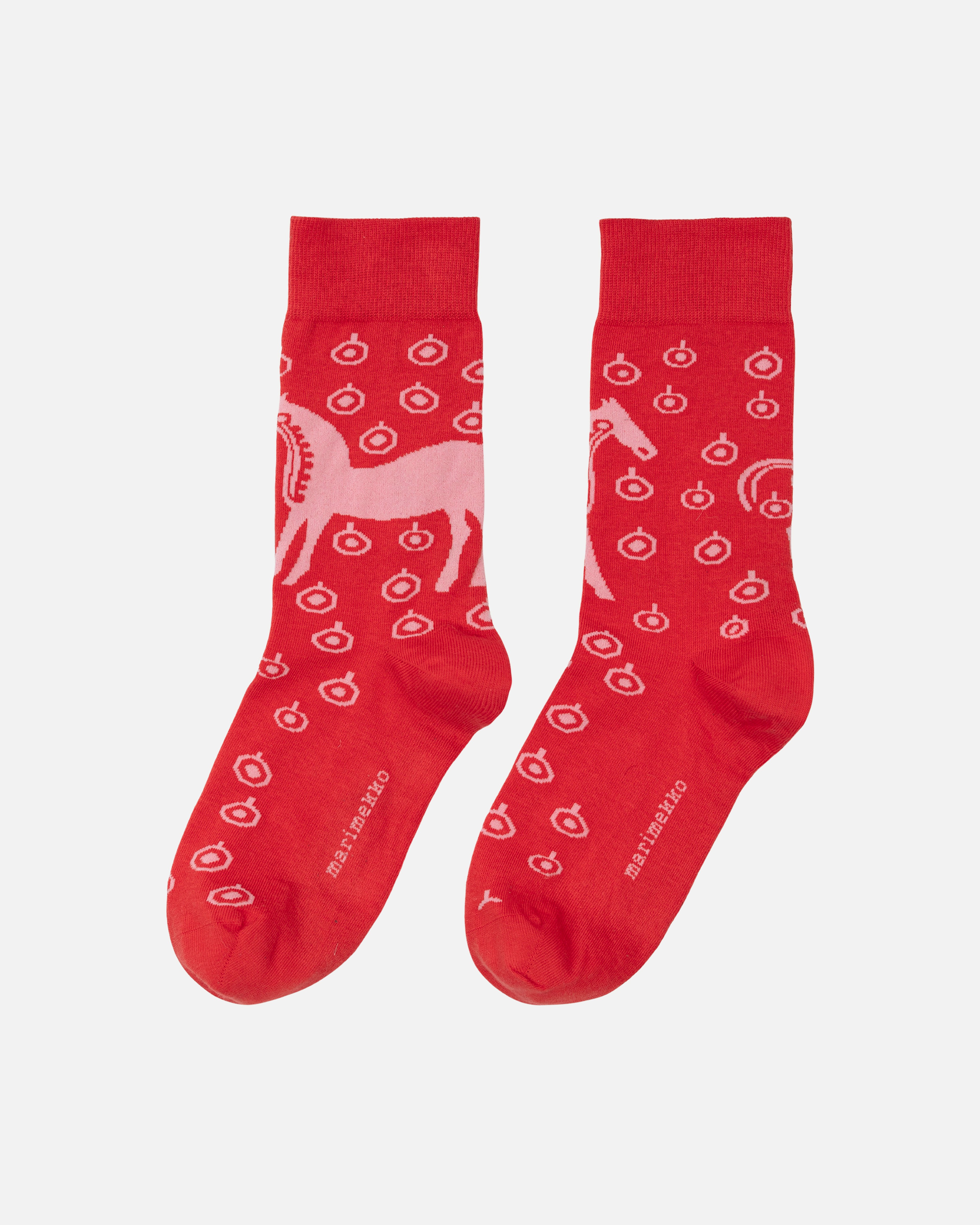 Kasvaa Musta Tamma, Kioski socks, red, light pink,