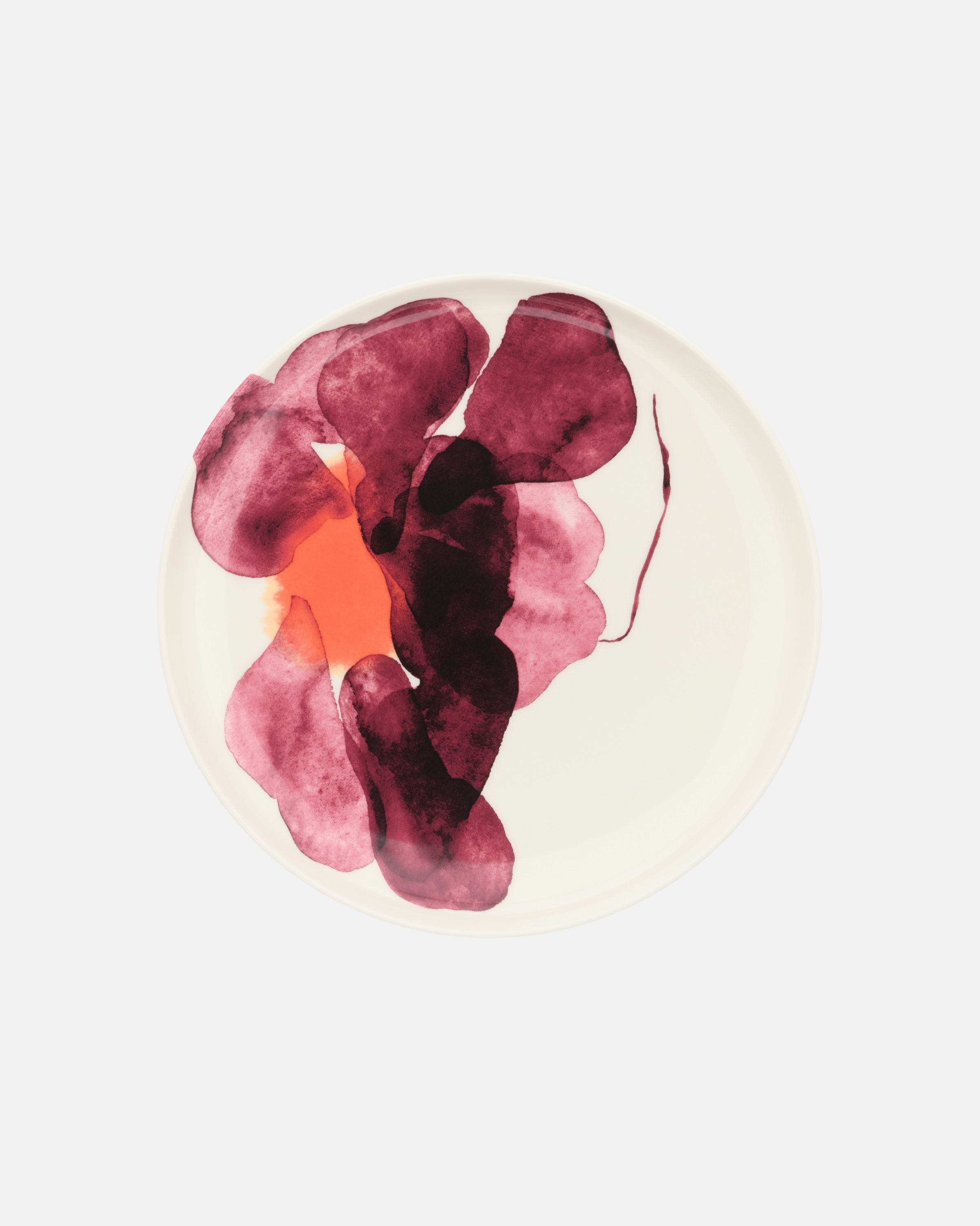 日曜日限定お値下げ【marimekko 】オイヴァ (Oiva) Alku柄 Oiva / Valssi Dinner Plate white, burgundy, pink | Marimekko