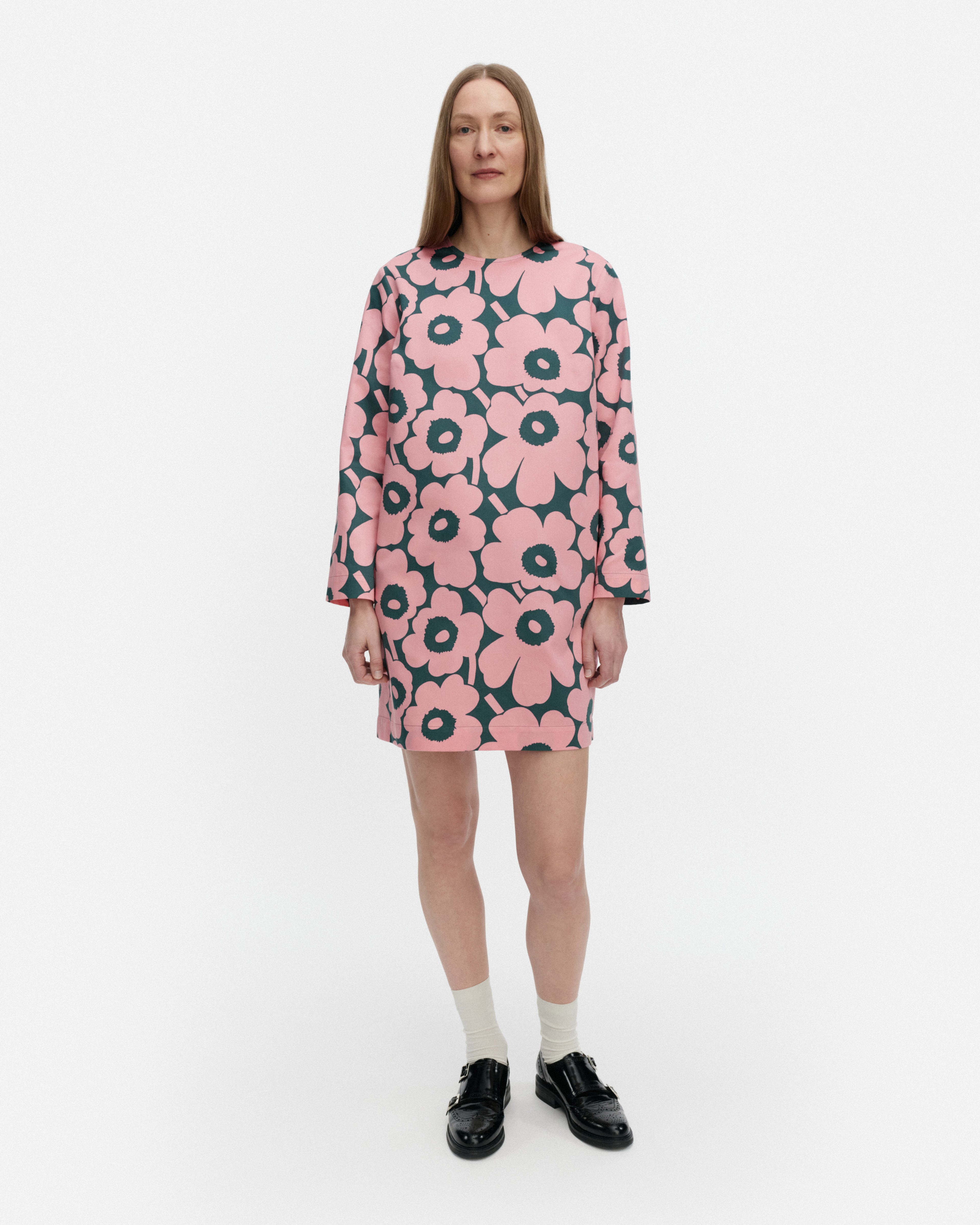 Kangeta Unikko, Dress, dark green, pink,