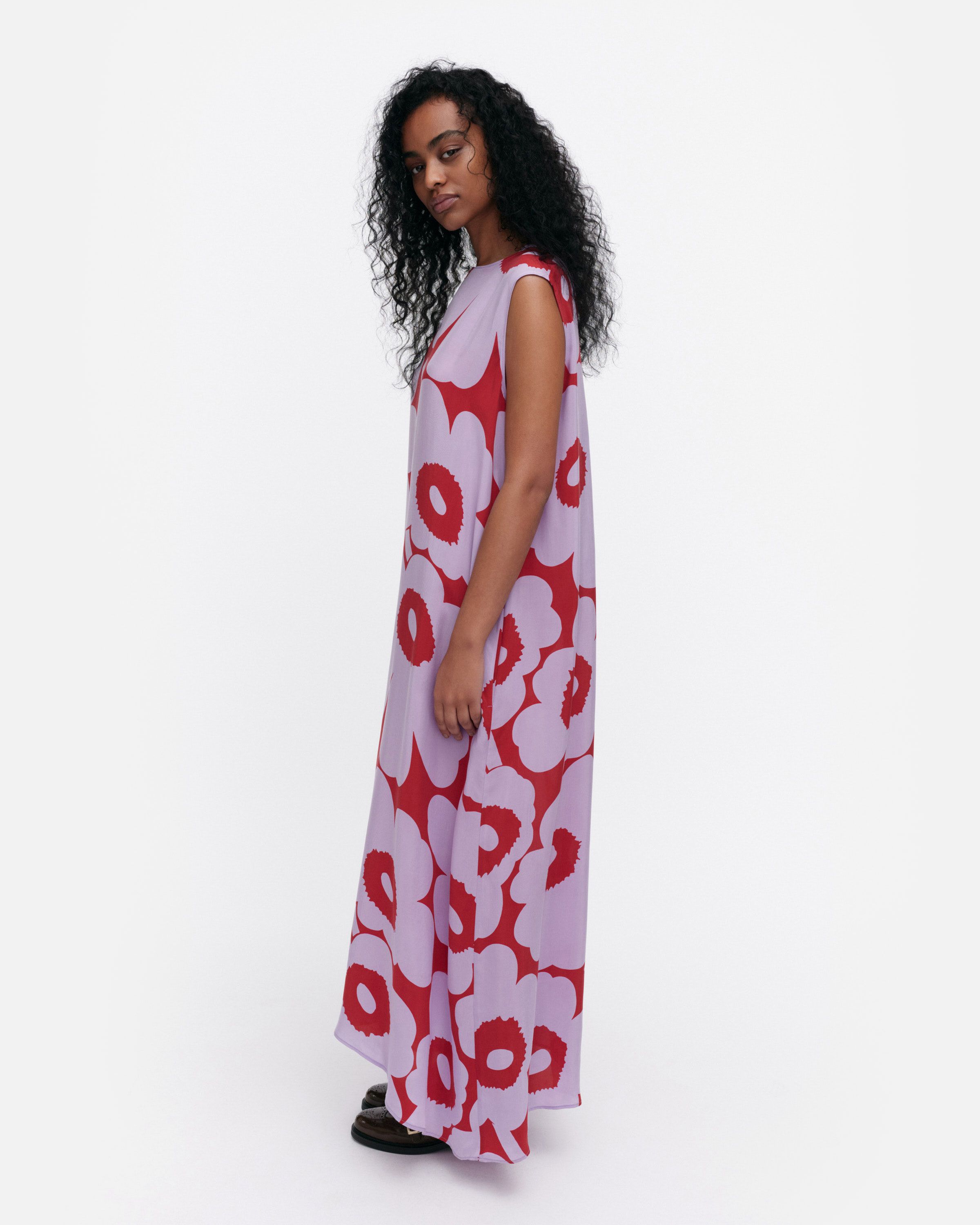 Migot Unikko dress lilac, red | Marimekko
