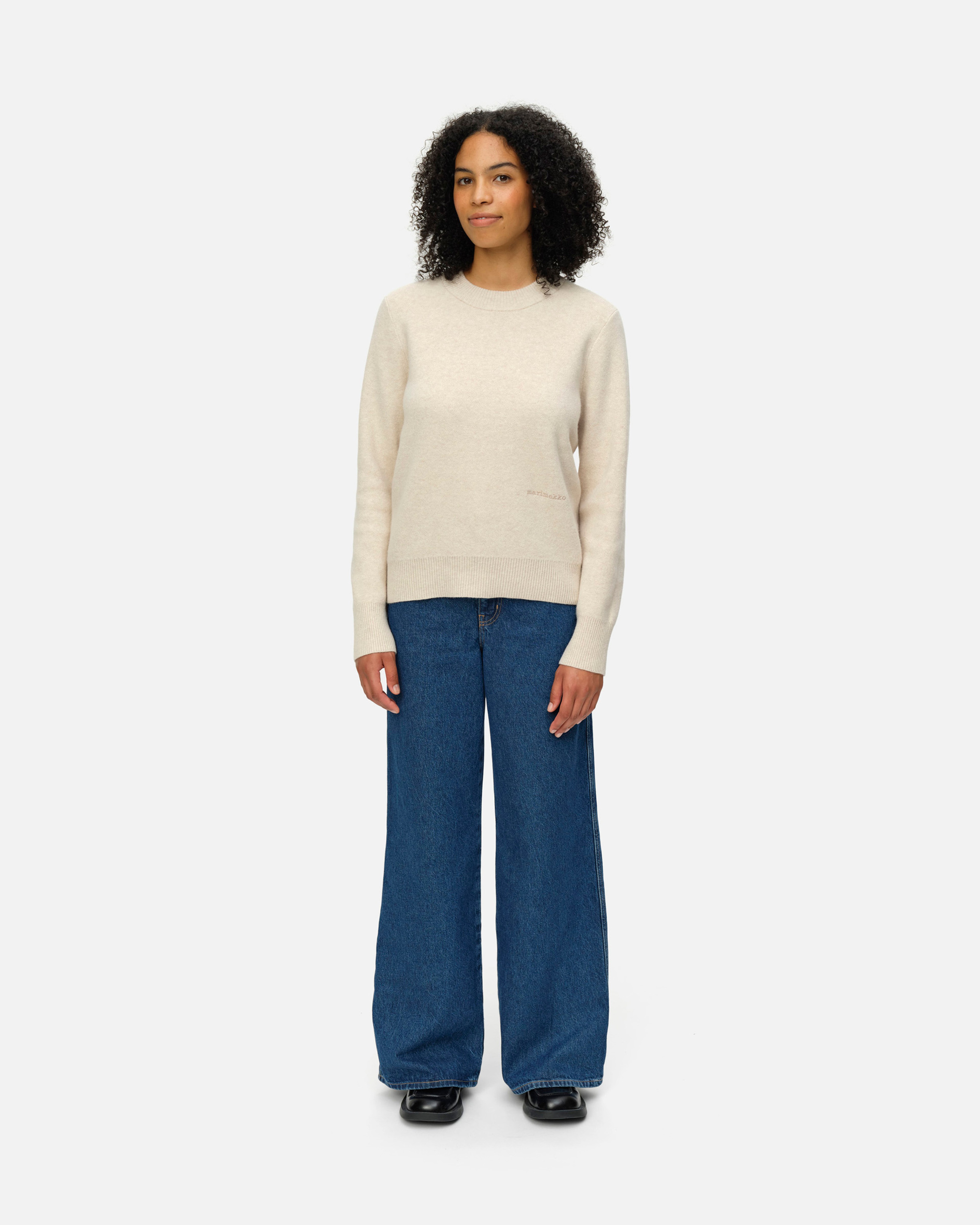 Lämpö Solid, Wool pullover, light beige,