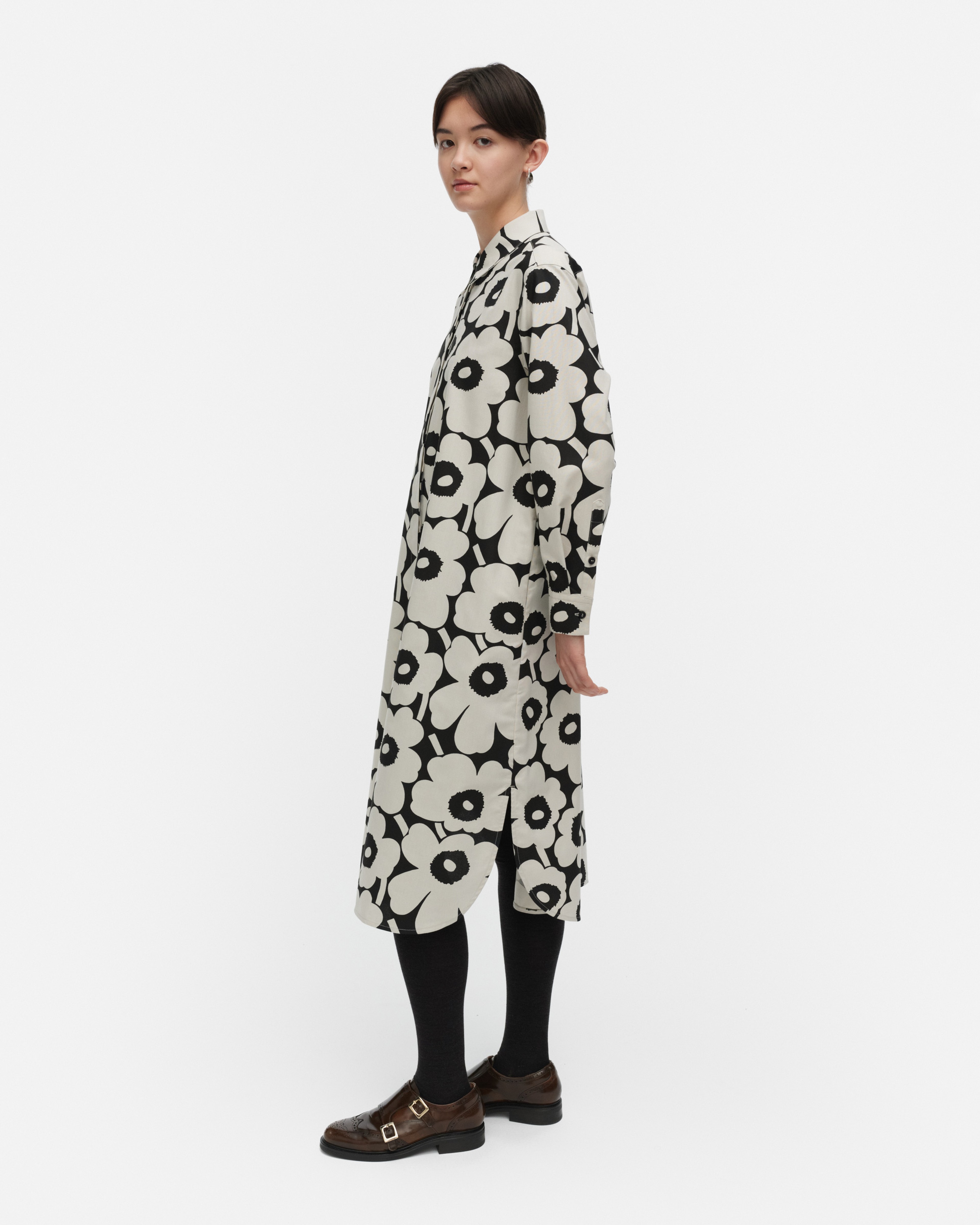 Runoelma Unikko, Dress, light grey, black,