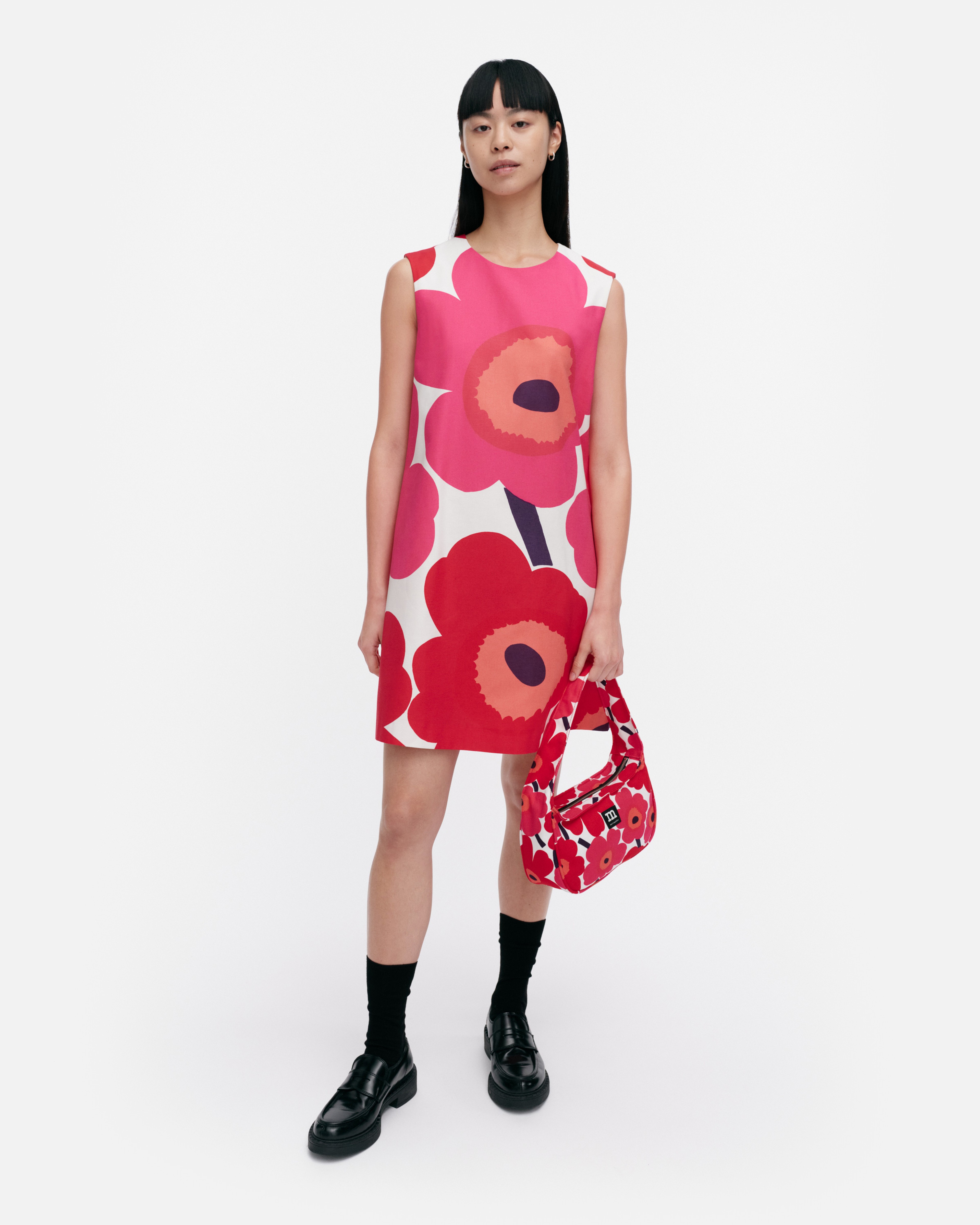 Siluetti Unikko, Dress, off white, red,