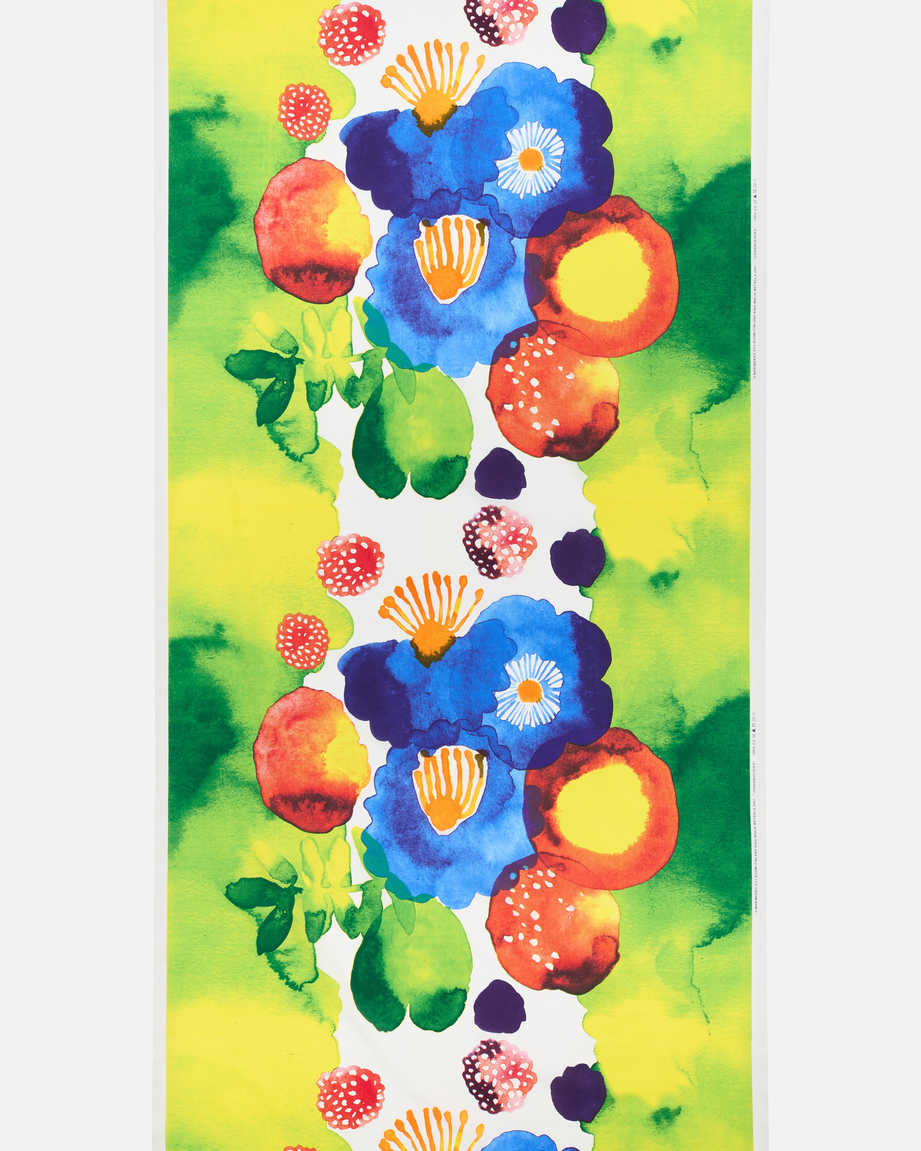 Juhannustaika, Cotton fabric, white, blue, green, red,