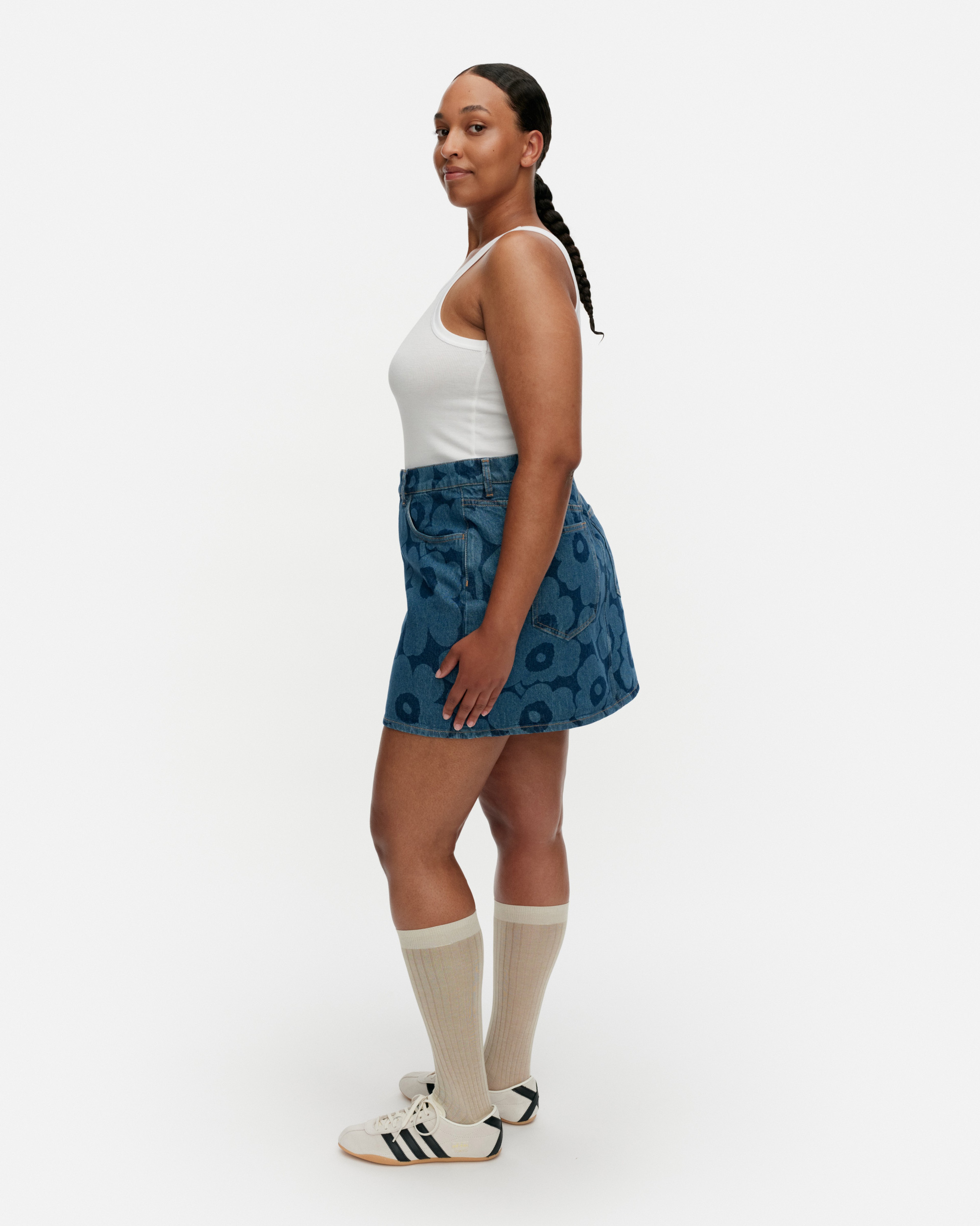 Maridenim Ruudut Unikko, Skirt, mid indigo,