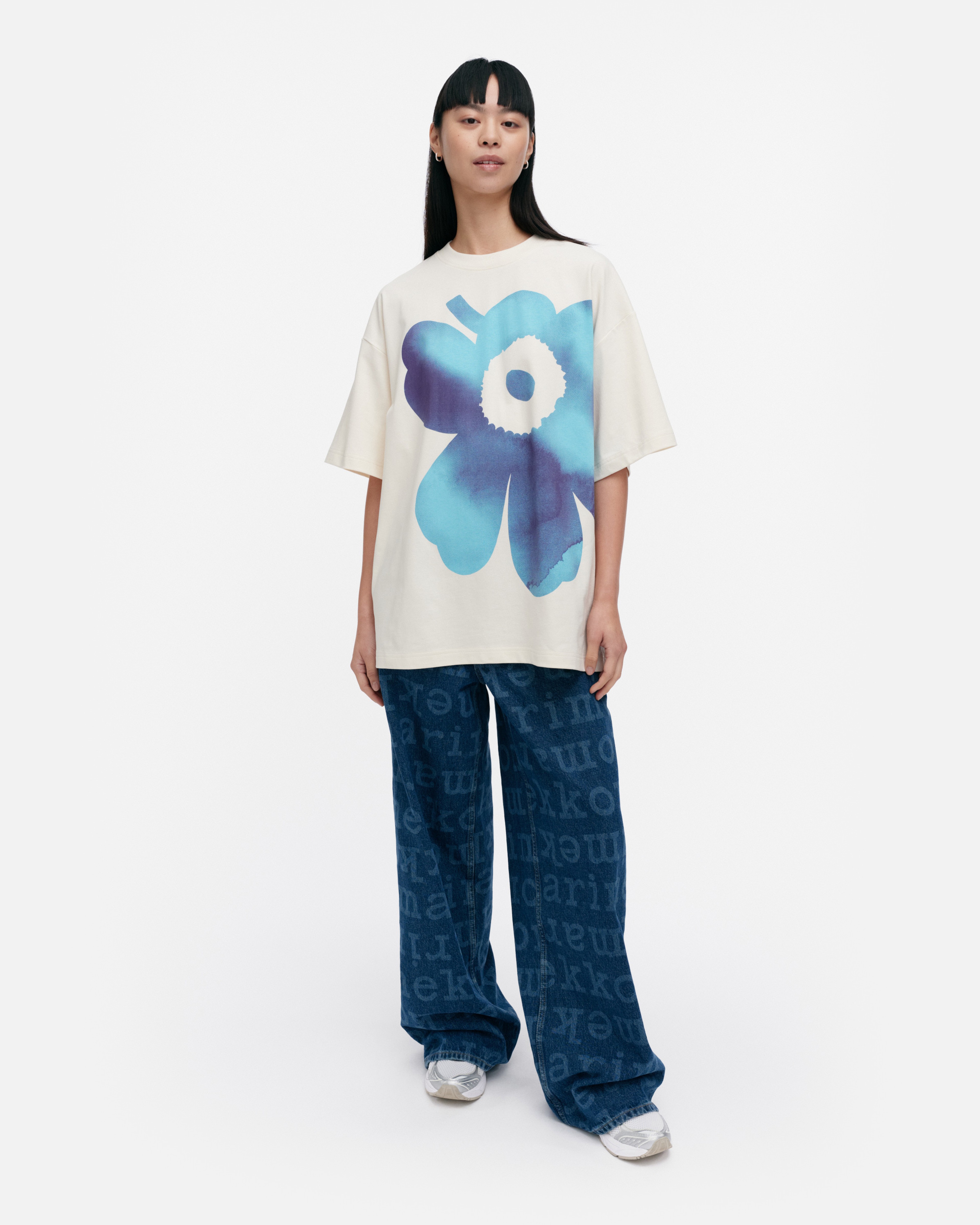 Nopeus Unikko placemenet, Kioski jersey shirt, off white, turquoise, lilac,