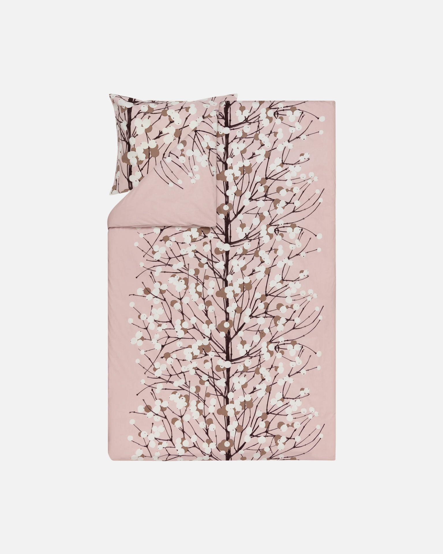 Lumimarja, Pussilakanasetti 150x210 cm + 50x60 cm, v.punainen, ruskea, l.valkoine,