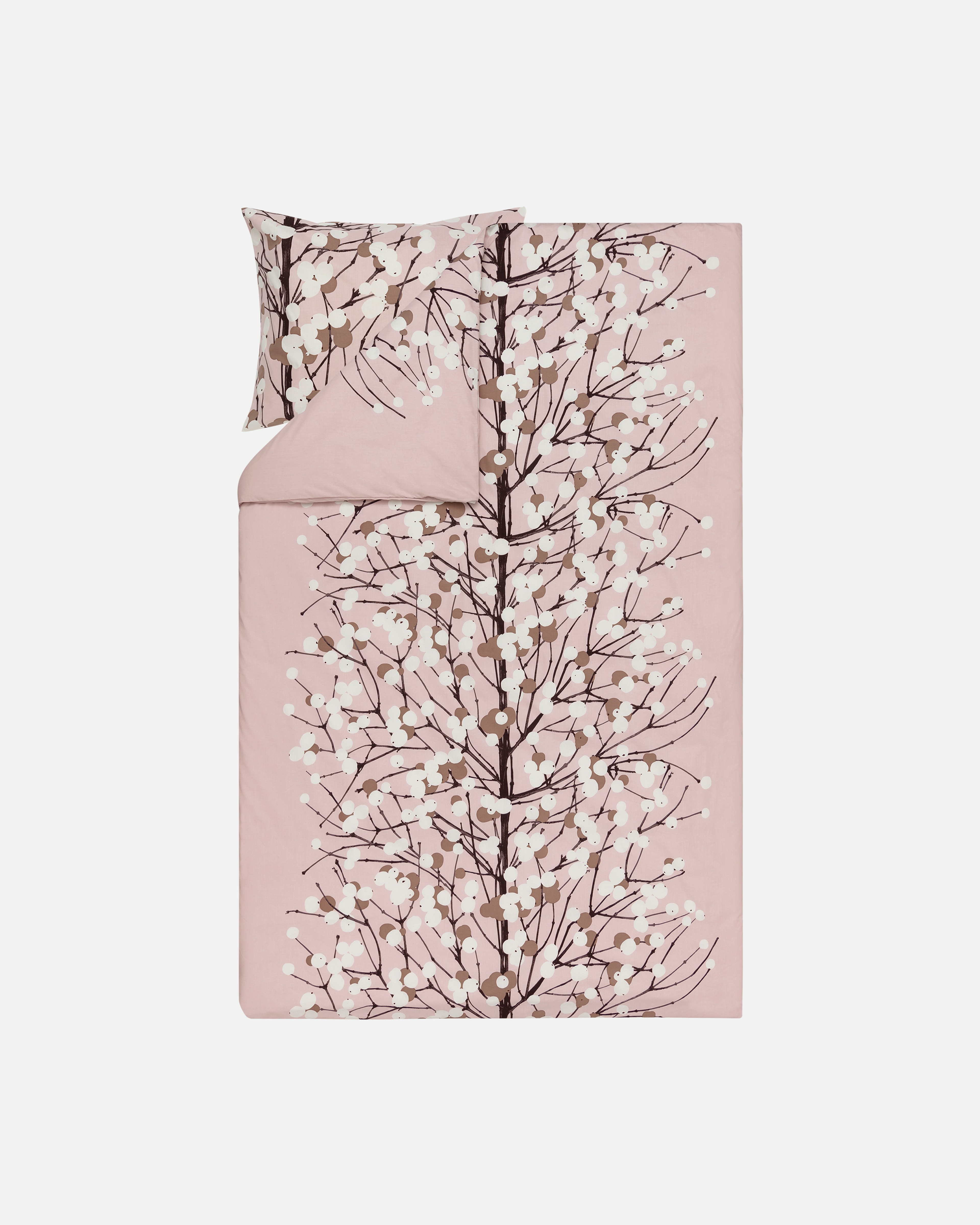 Lumimarja, Pussilakanasetti 150x210 cm + 50x60 cm, v.punainen, ruskea, l.valkoine,