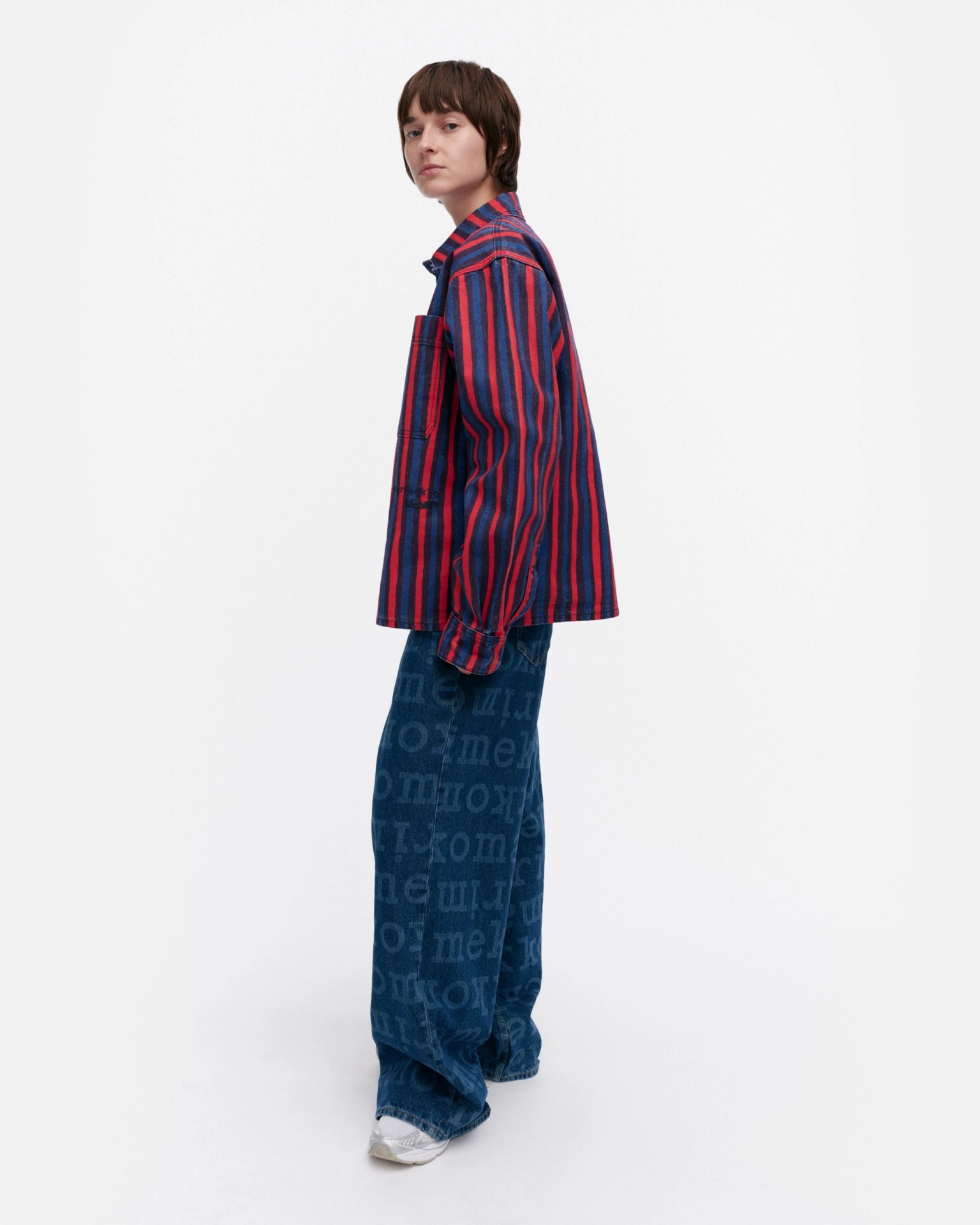 Suure Piccolo, Kioski cotton twill coat, red, blue,