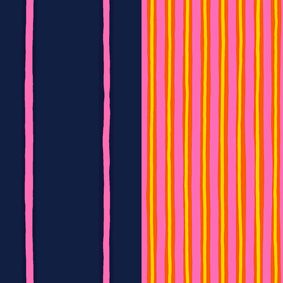 pink, yellow, red; dark blue,