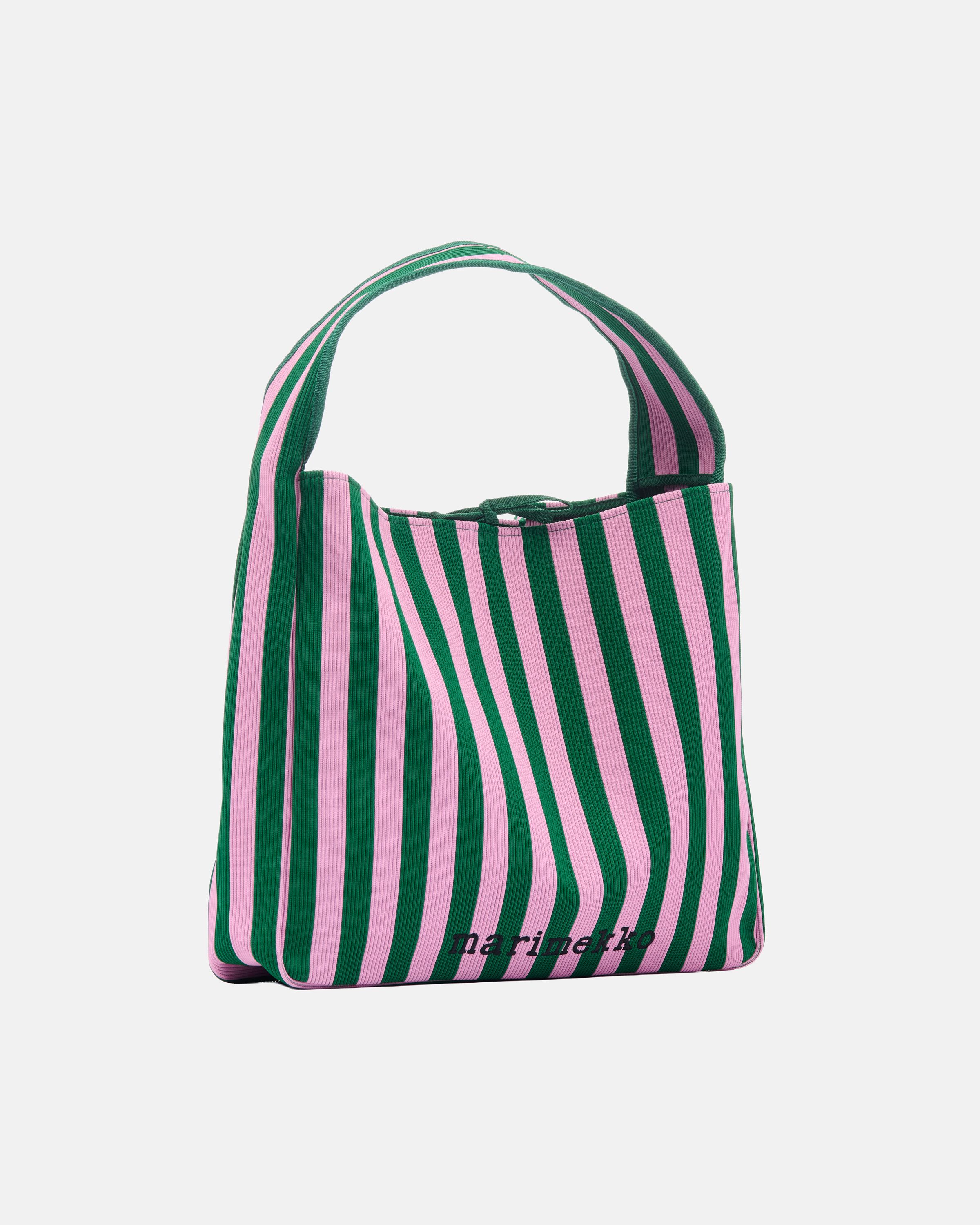 Knitted Bag Large Merirosvo Shoulder bag pink, dark green | Marimekko