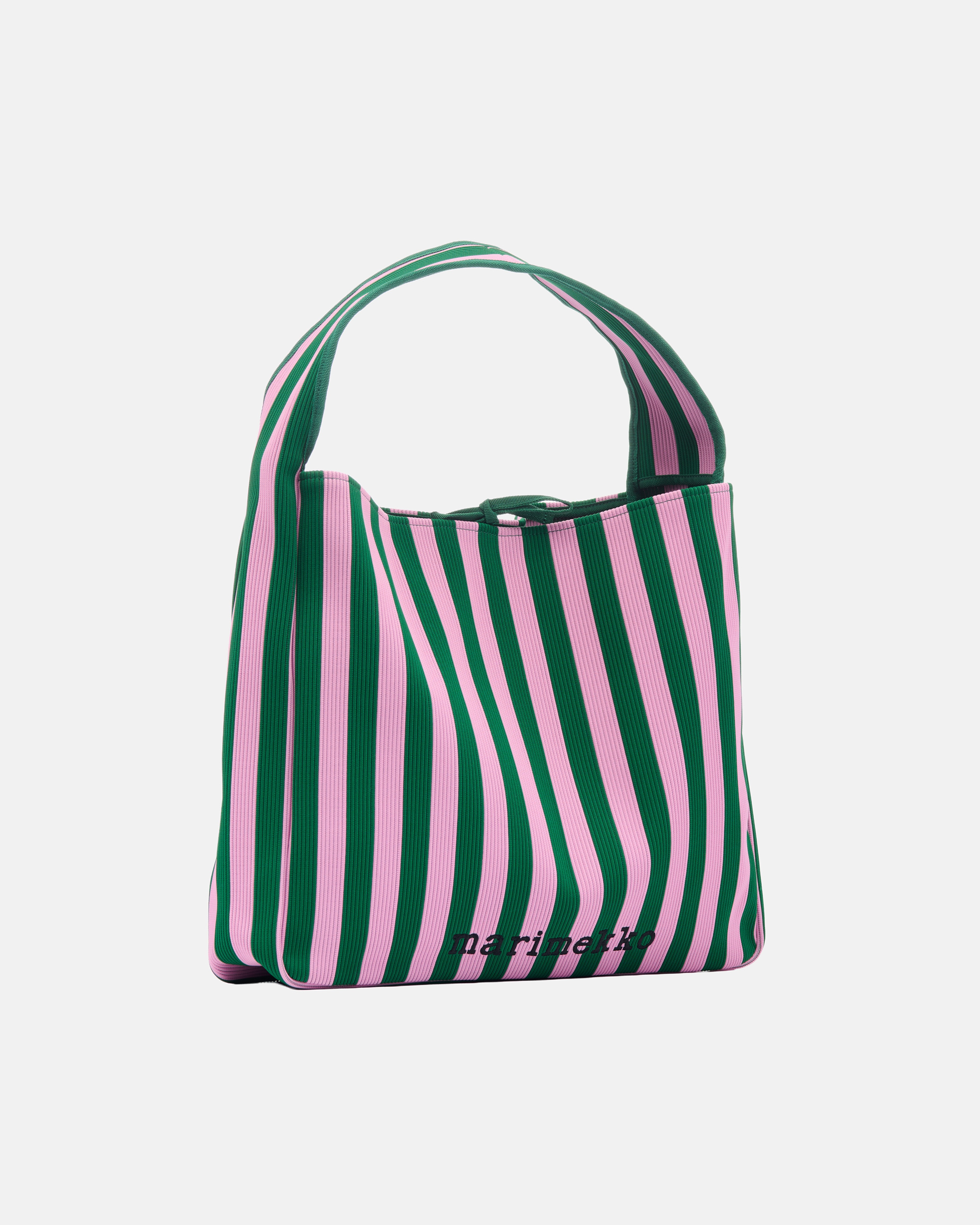 Knitted Bag Large Merirosvo, Shoulder bag, pink, dark green,