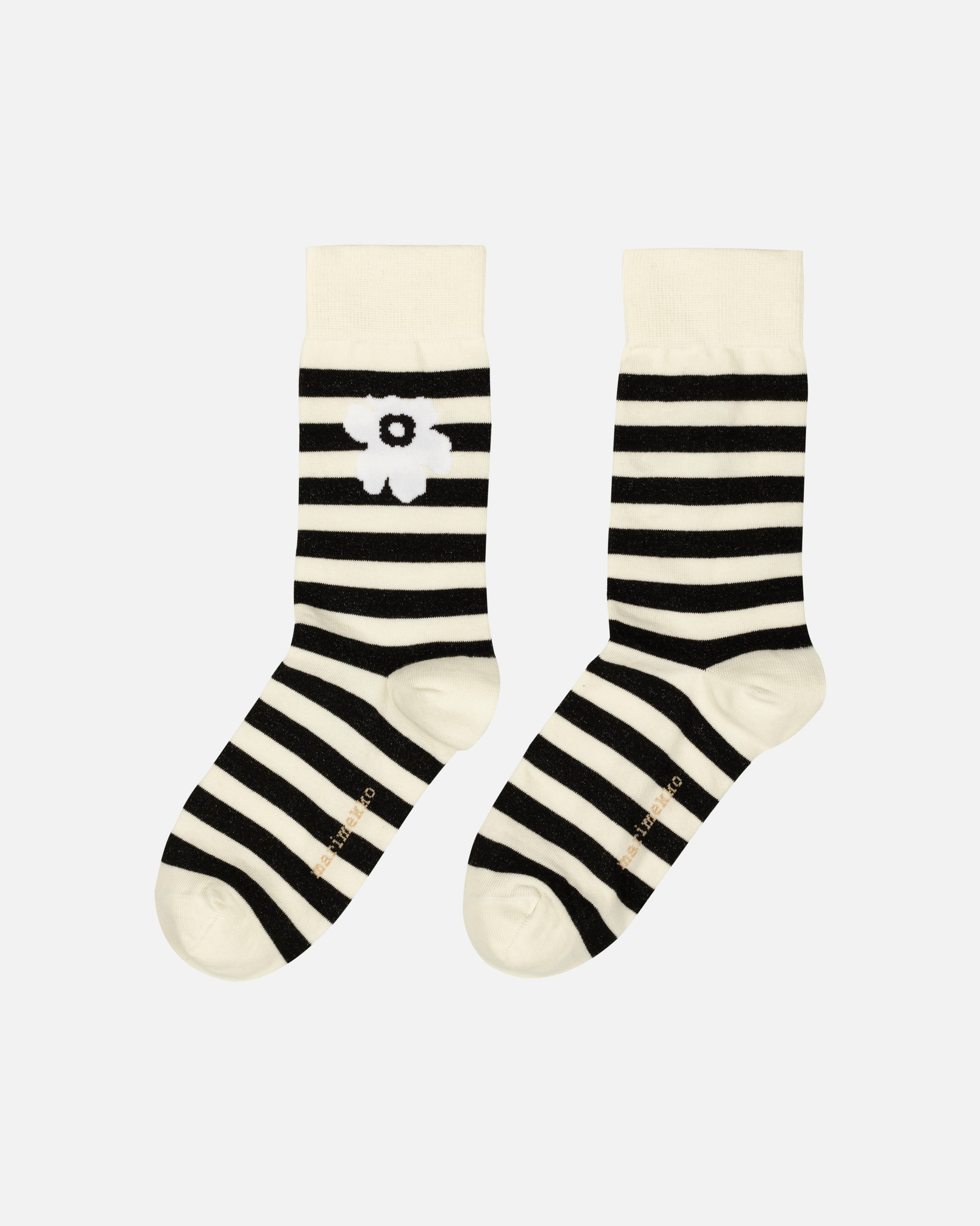 Kasvaa Tasaraita Unikko One, Kioski socks, off-white, black,