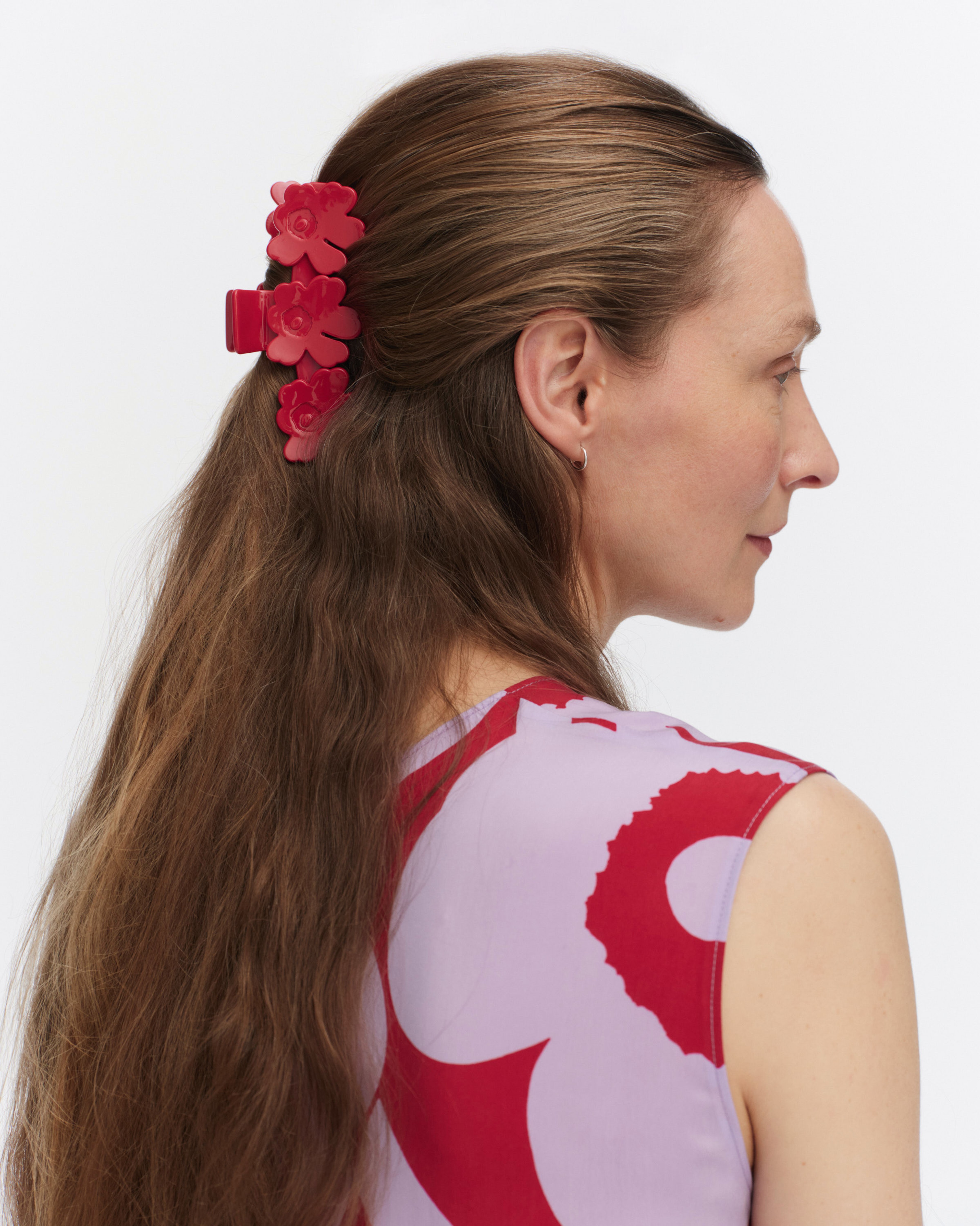 Mini Unikko Hair Clip, Hair claw, red,