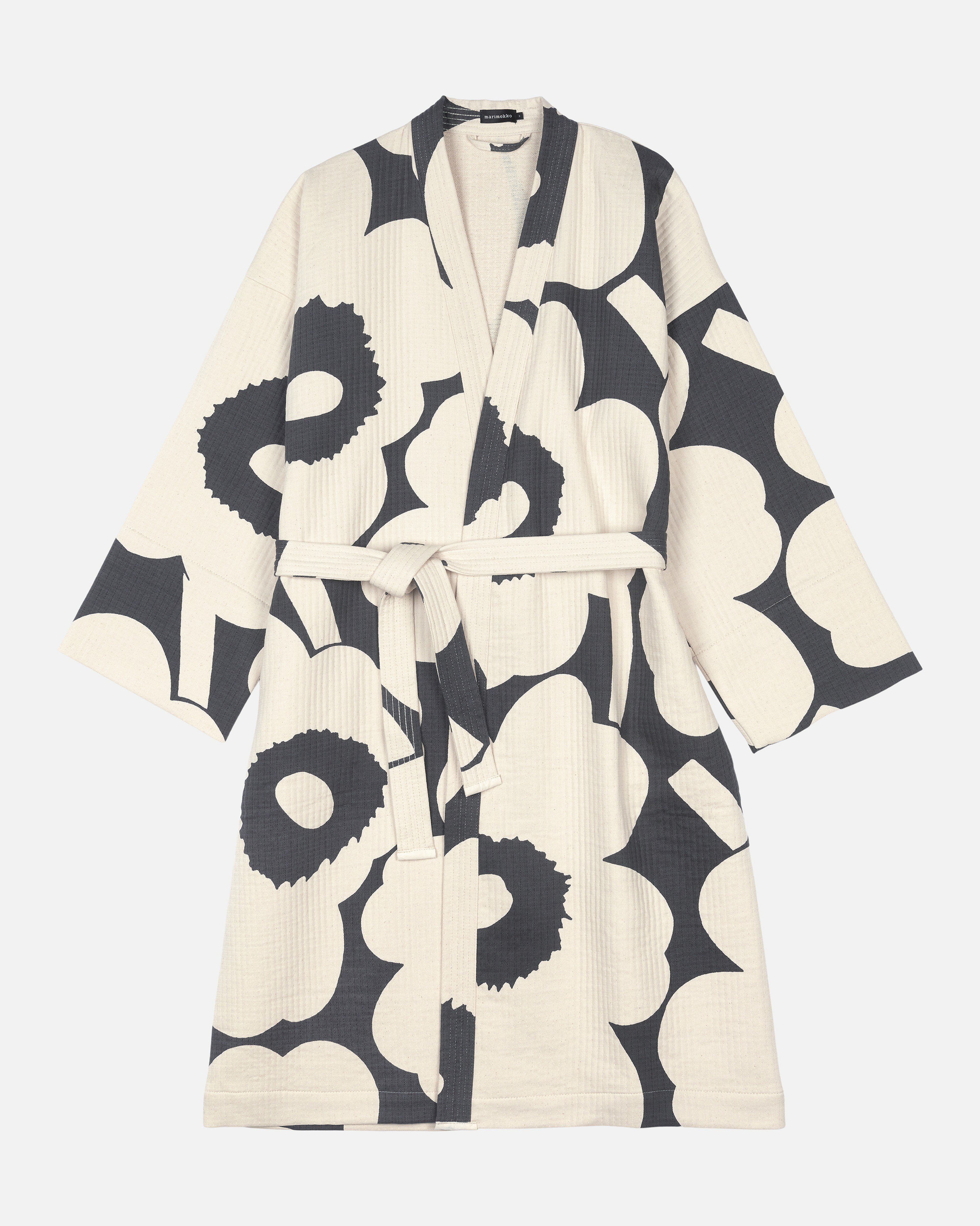 Unikko, Bathrobe, charcoal, off white,