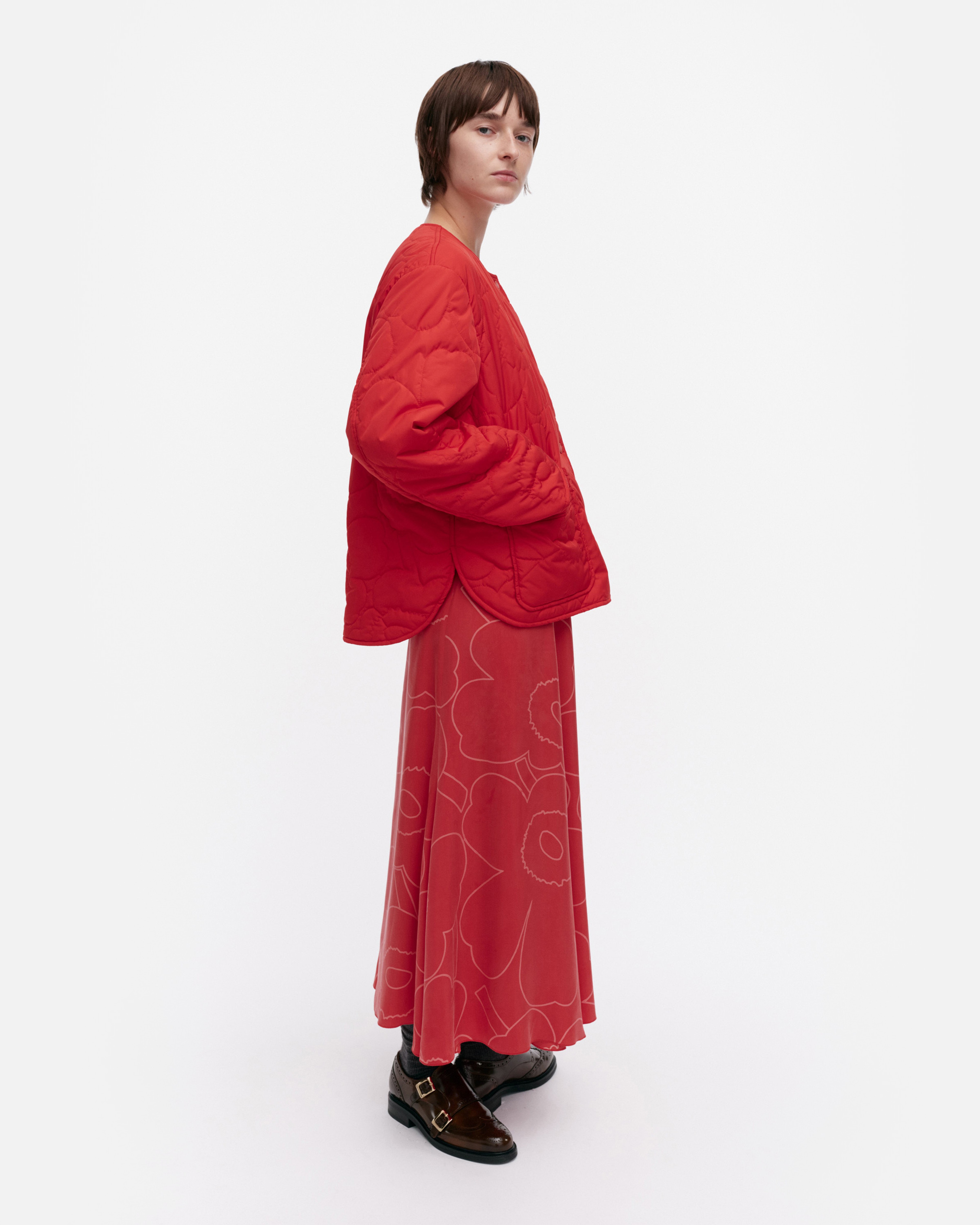 Kapseli Piirto Unikko, Lightweight padded coat, red, red,