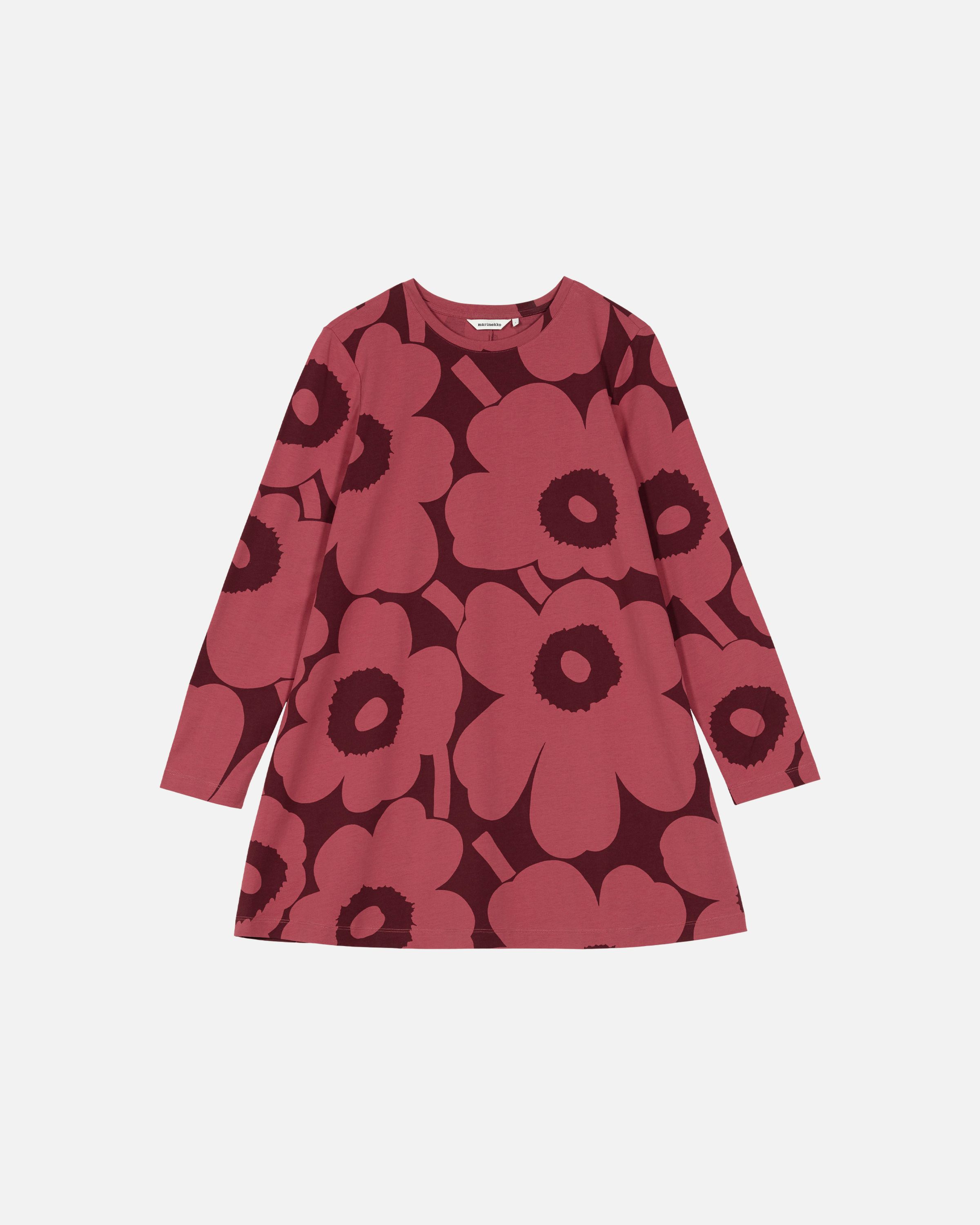Kevät Unikko jersey tunic wine red, red | Marimekko