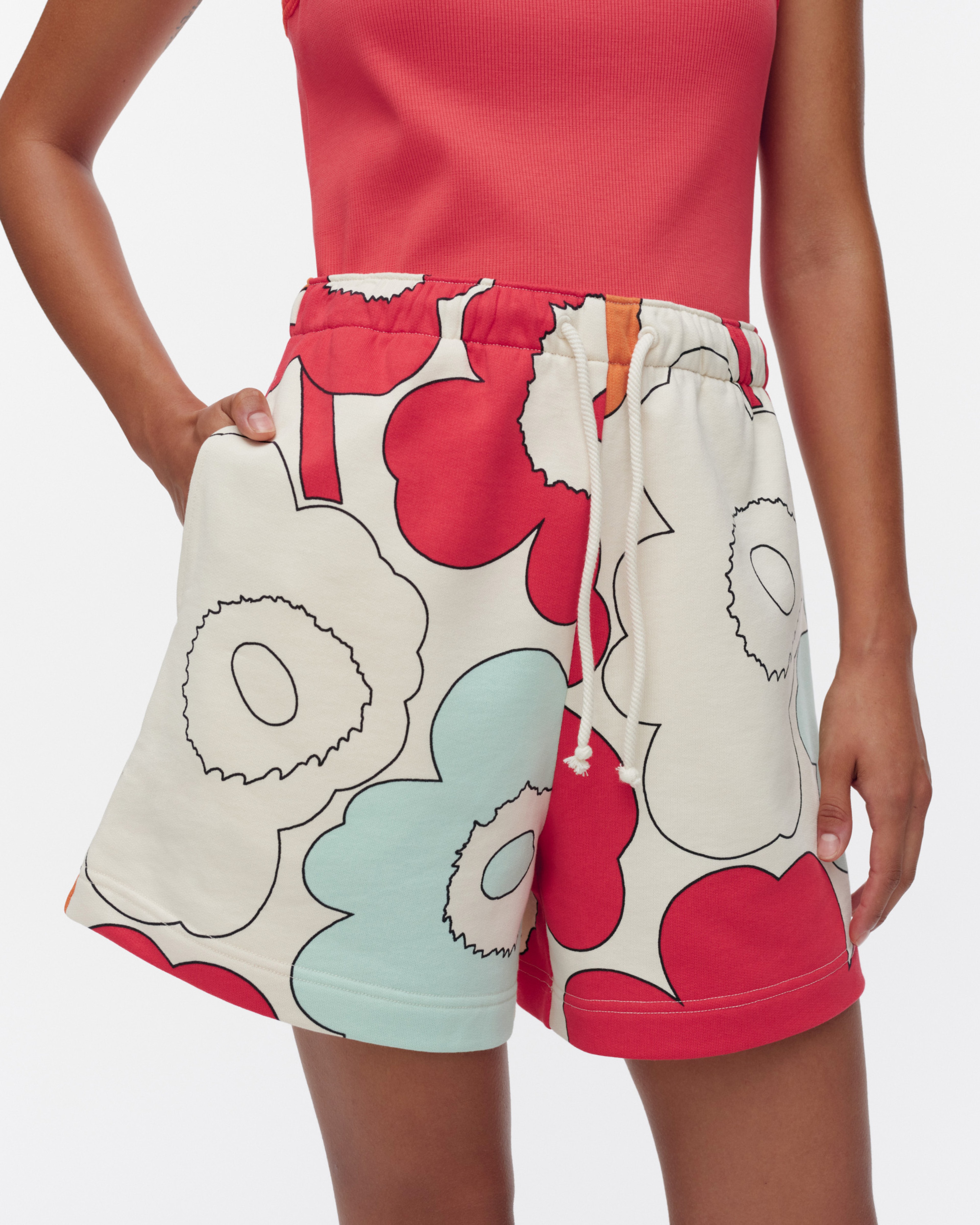 Miksaus Piirto Unikko, Kioski shorts, off white, red, turquoise,