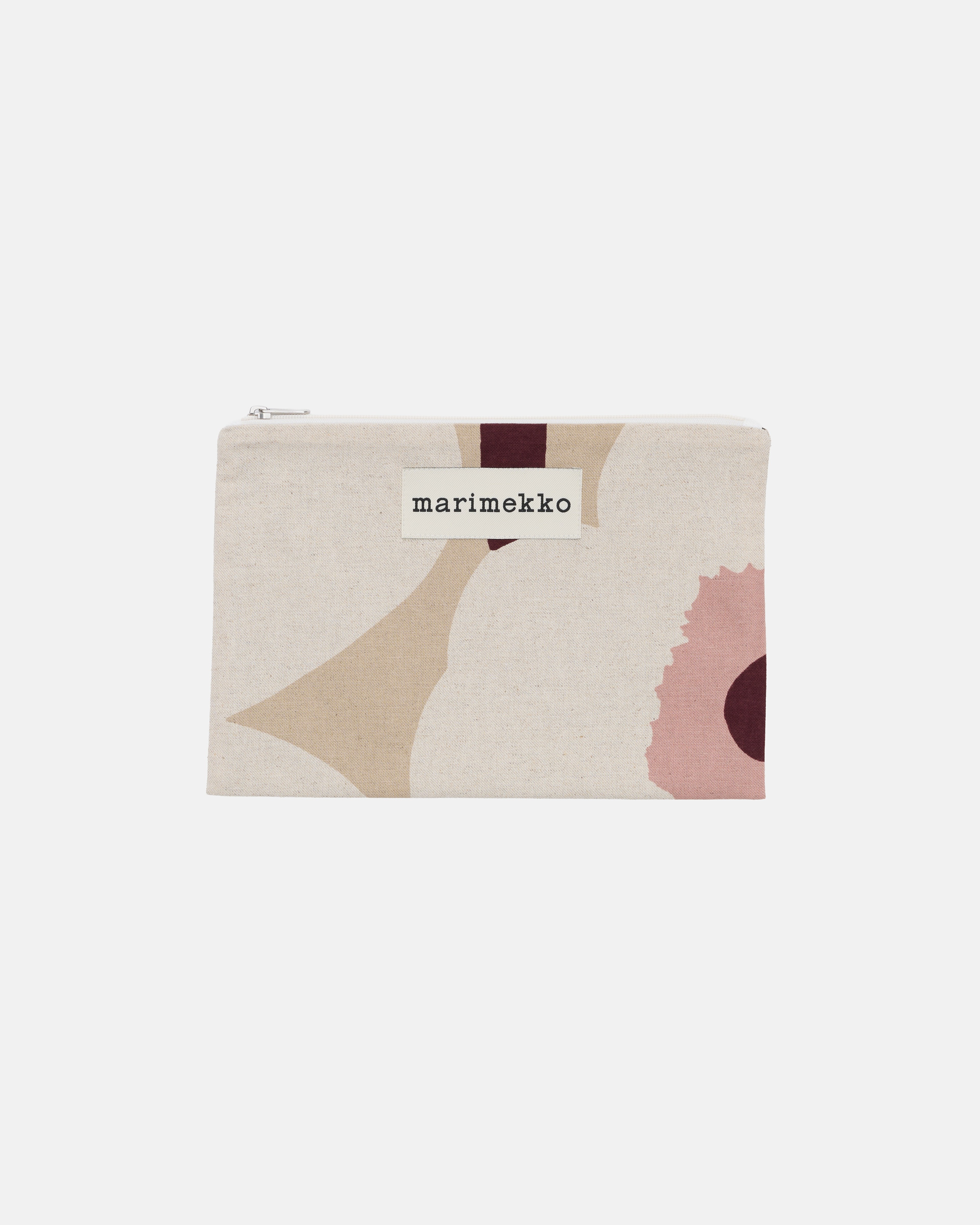 Hulivili Unikko, Pouch, beige, linen, rose,