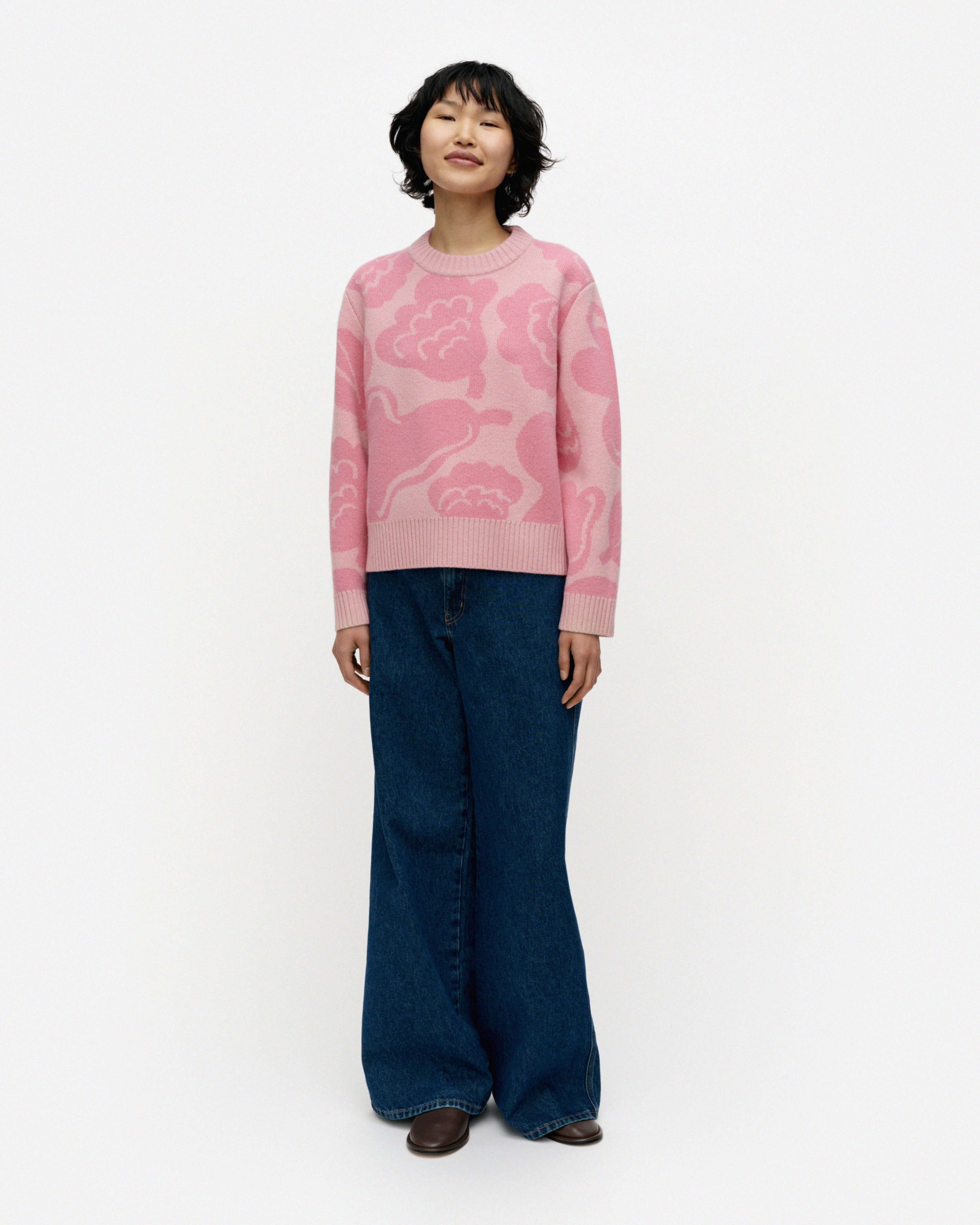RWS Virtaus Kukasta kukkaan, Knitted pullover, light pink, rose,
