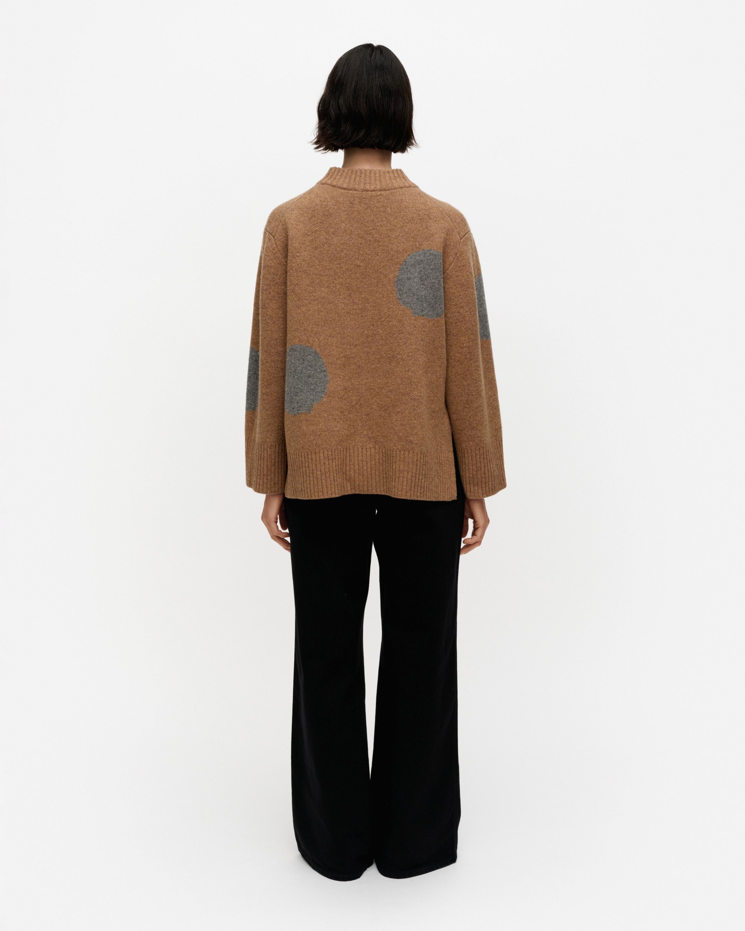 Rws Kuvioitu Kurre Kioski knitted pullover brown, grey | Marimekko