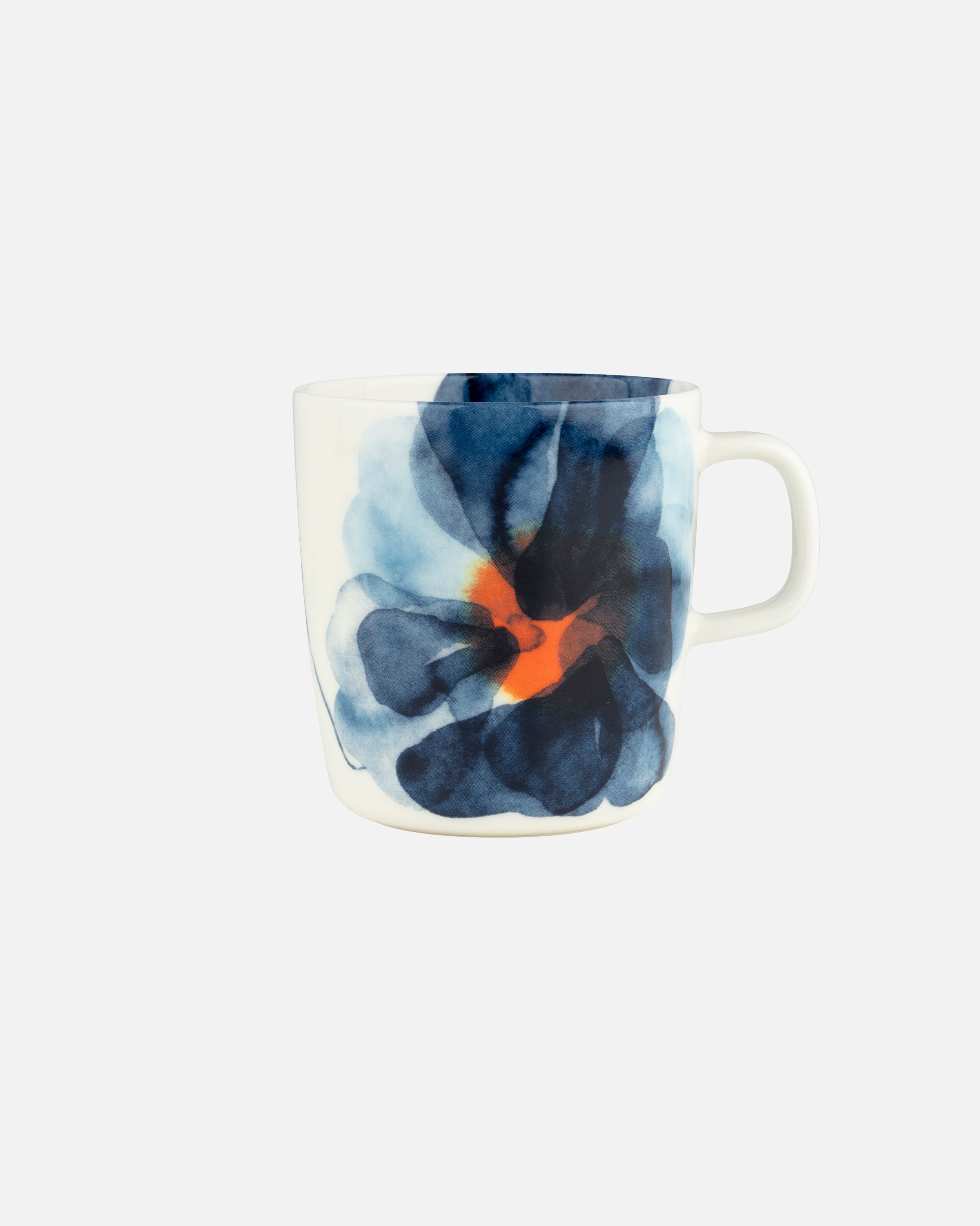 Oiva / Valssi Large mug white, blue, orange | Marimekko